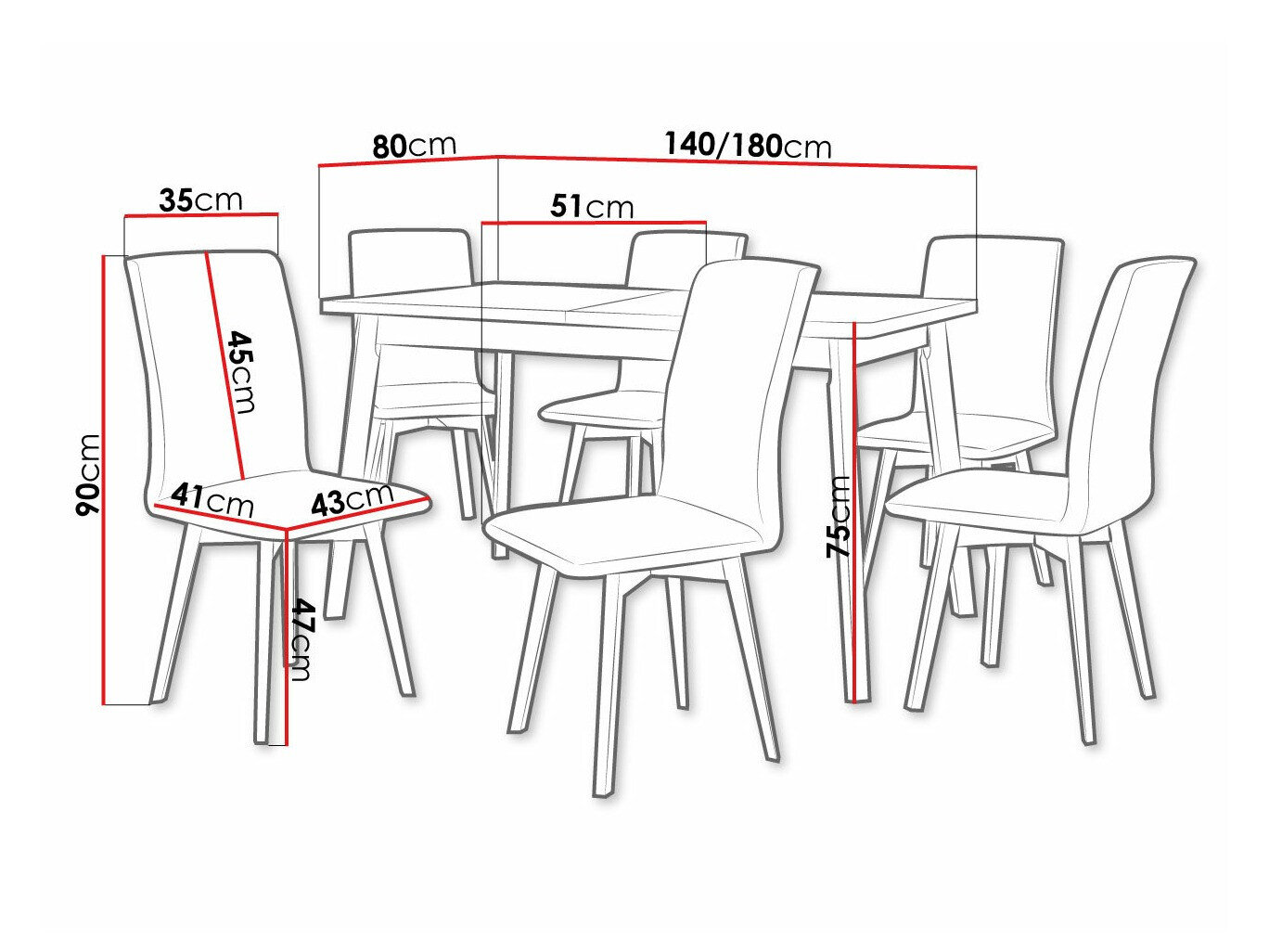 Spisestuesæt Victorville 292 (Grandson eg + Sort)