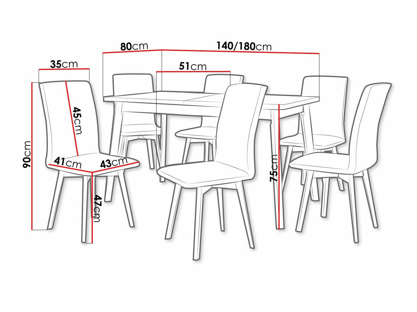 Spisestuesæt Victorville 292 (Grandson eg + Sort)