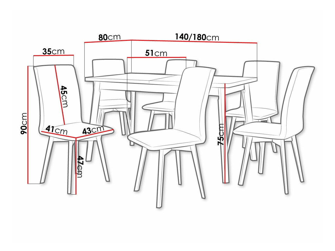 Spisestuesæt Victorville 292 (Grandson eg + Sort)