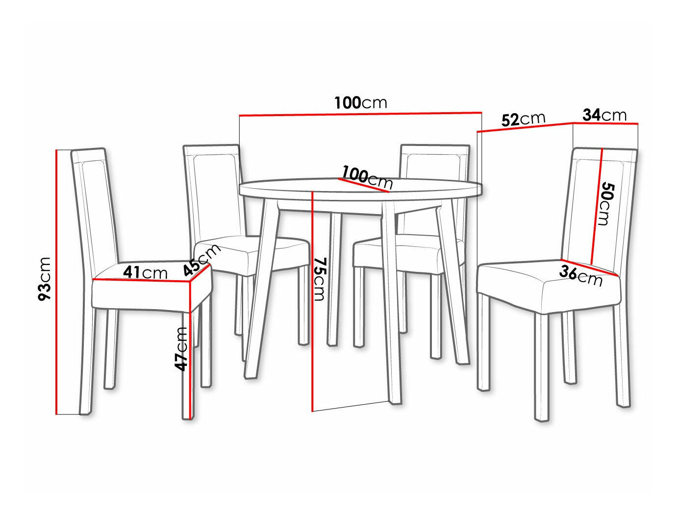 Spisestuesæt Victorville 304 (Hvid)