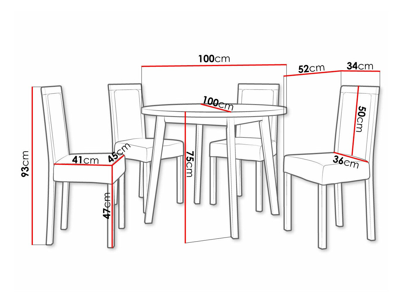 Spisestuesæt Victorville 304 (Hvid)