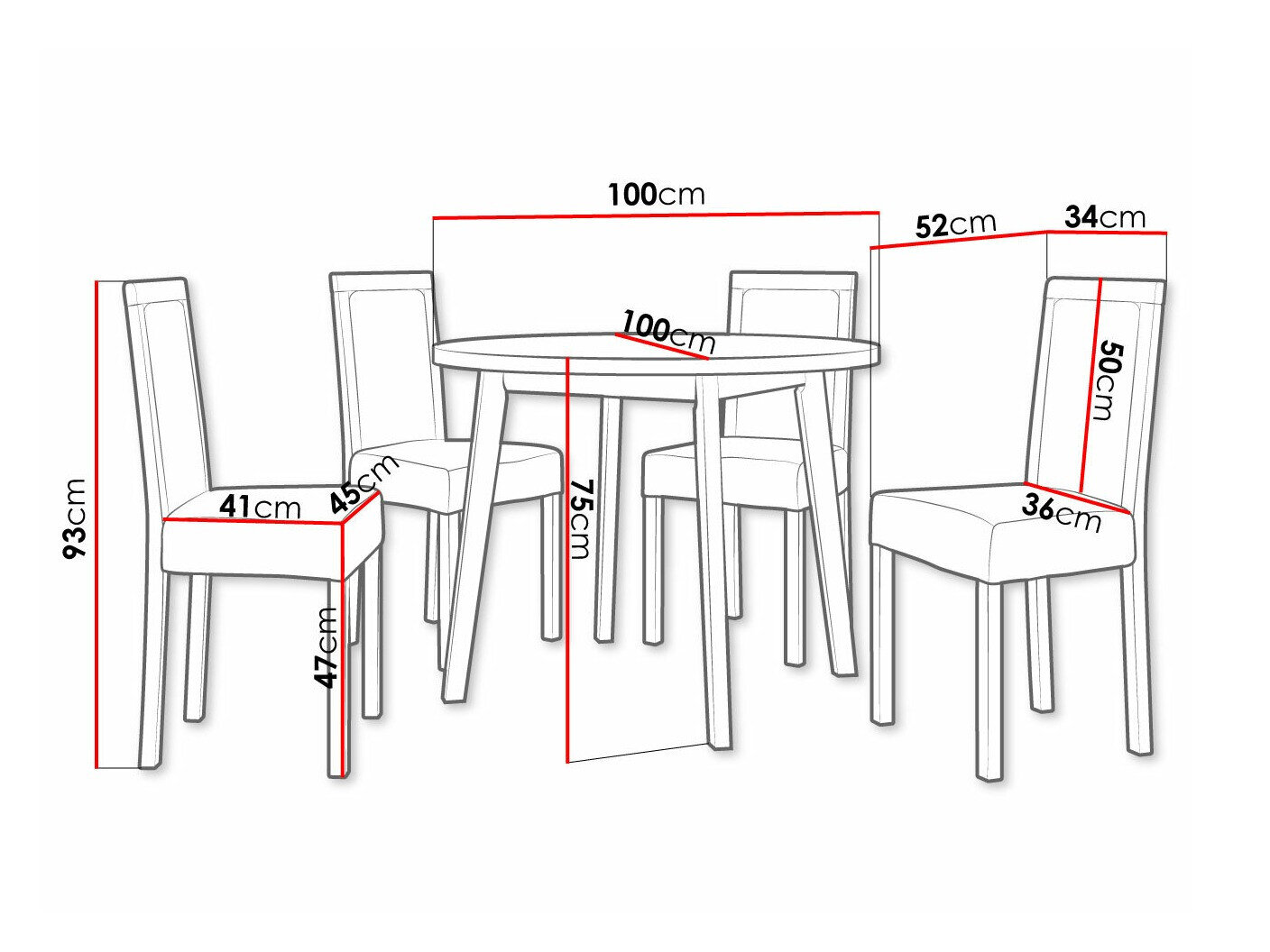 Spisestuesæt Victorville 304 (Sonoma eg)
