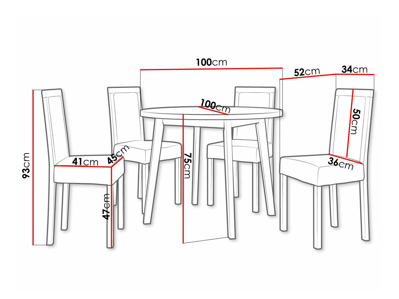 Spisestuesæt Victorville 306 (Hvid)
