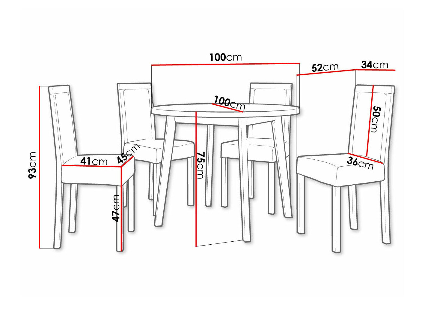 Spisestuesæt Victorville 306 (Hvid)