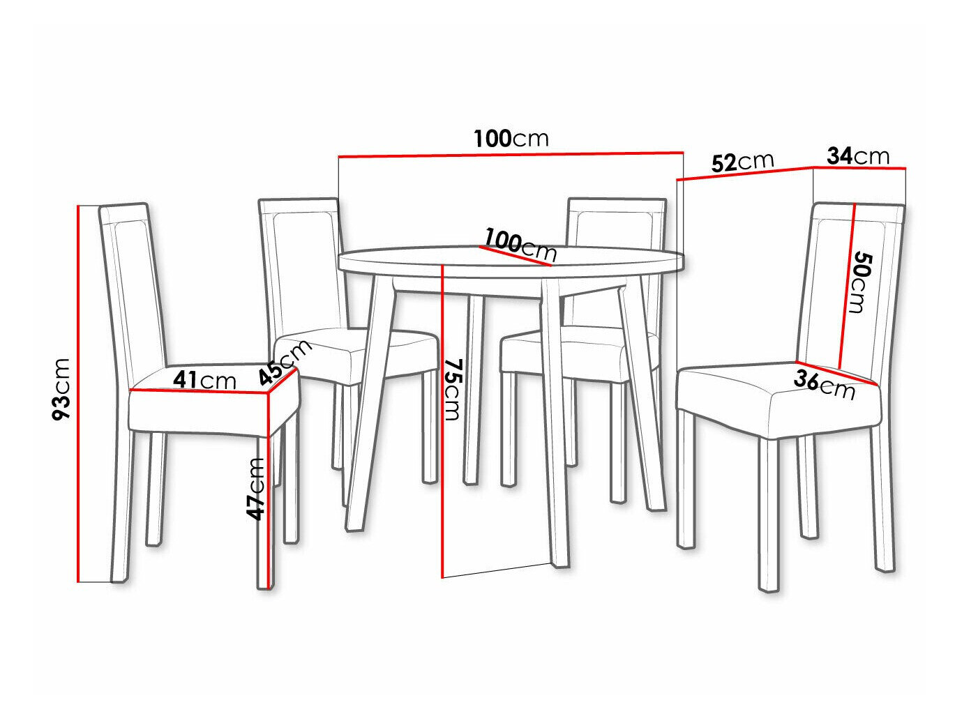 Spisestuesæt Victorville 306 (Hvid)