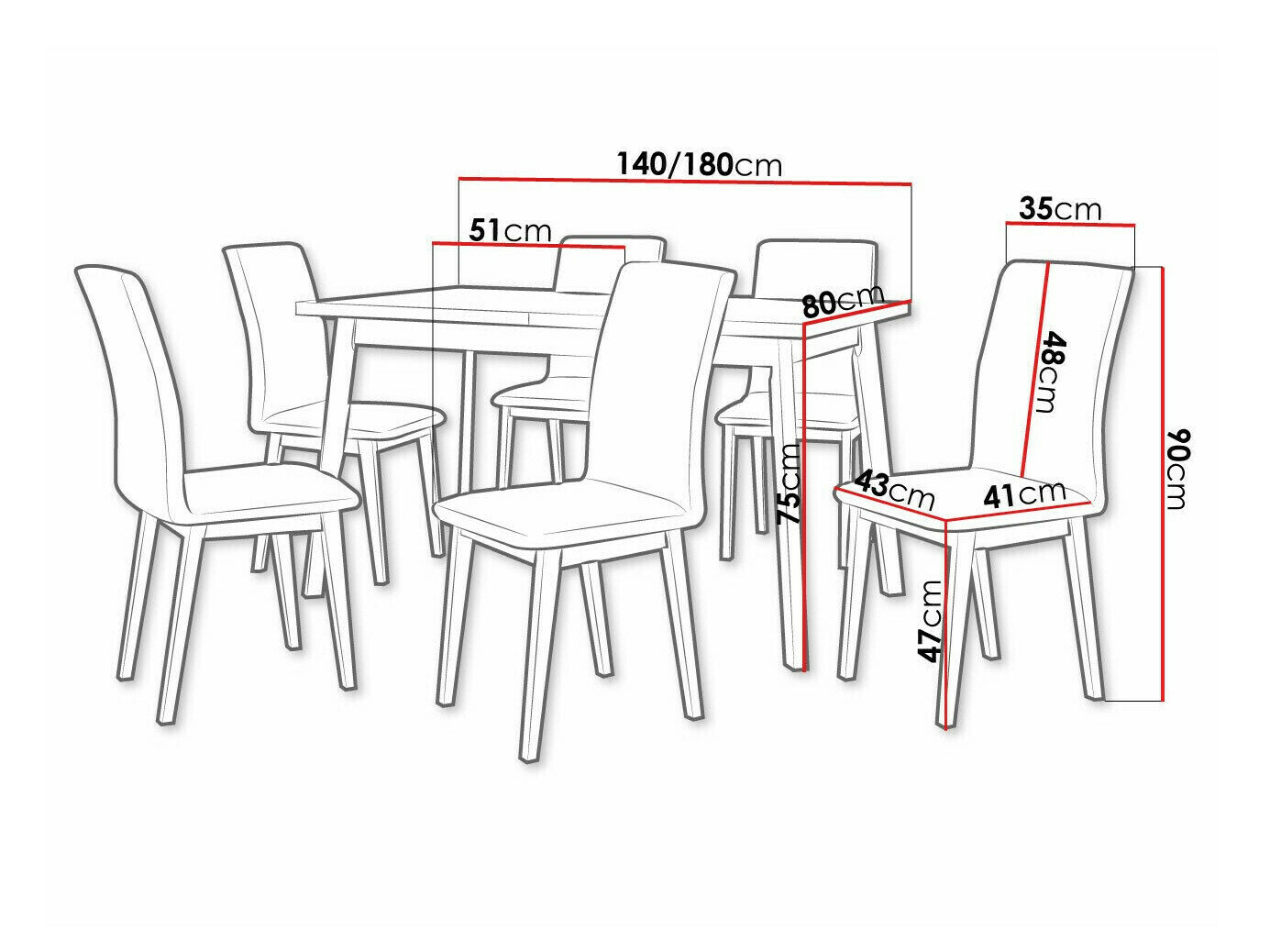 Spisestuesæt Victorville 322 (Hvid)