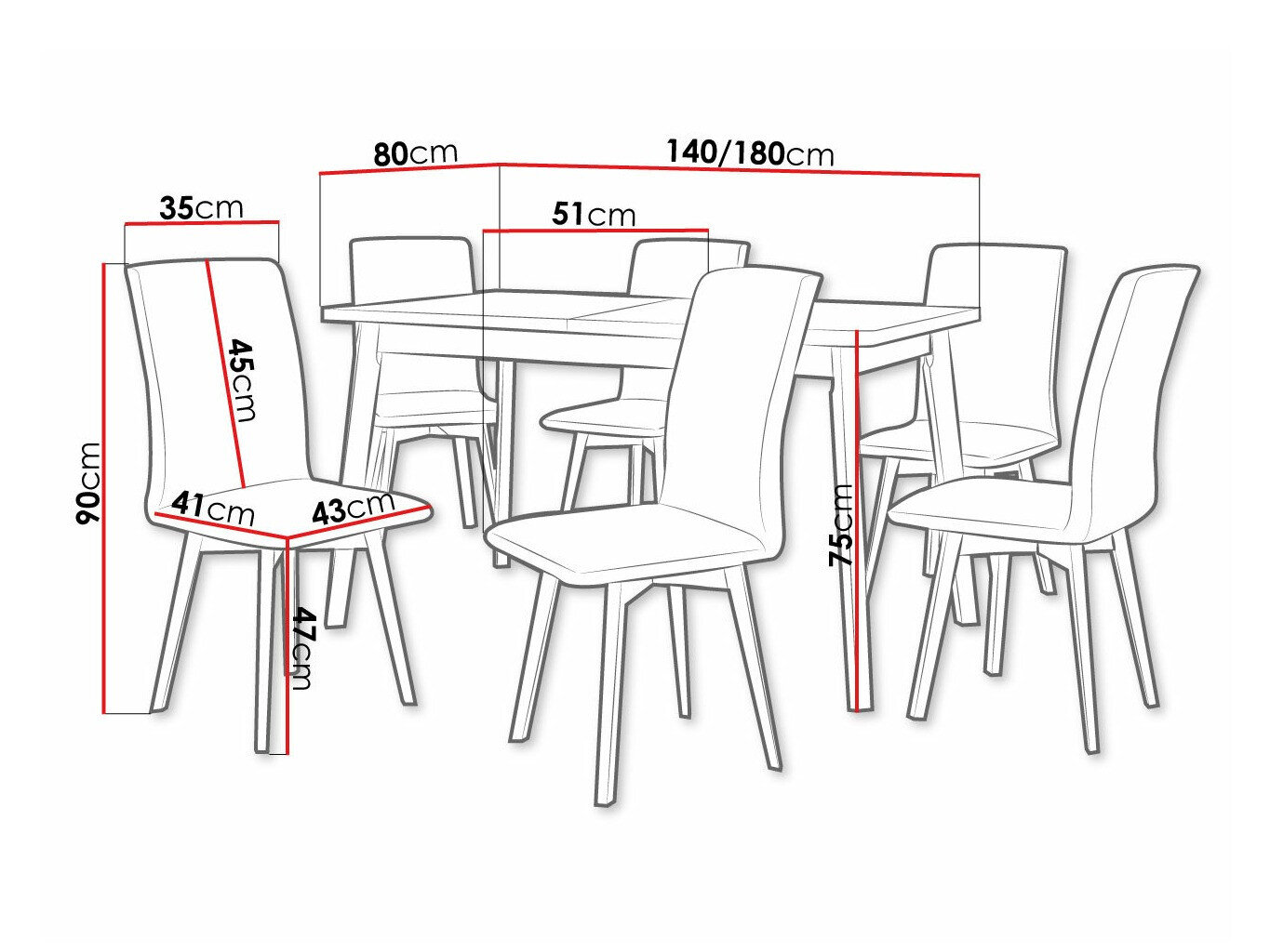 Spisestuesæt Victorville 324 (Hvid)