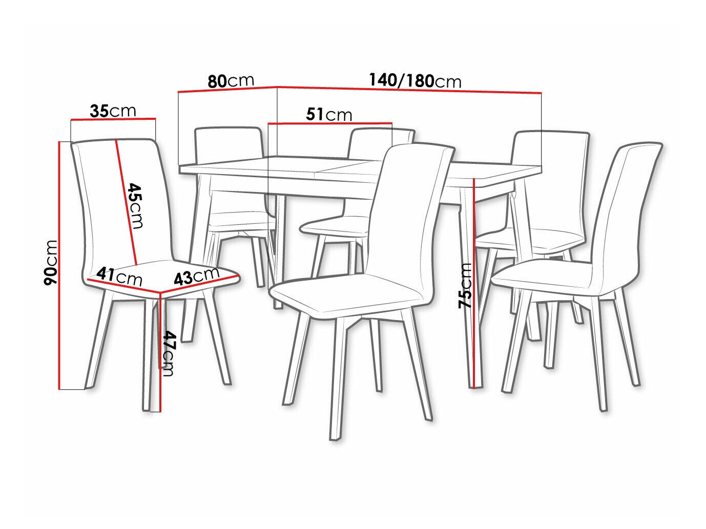Spisestuesæt Victorville 325 (Hvid)