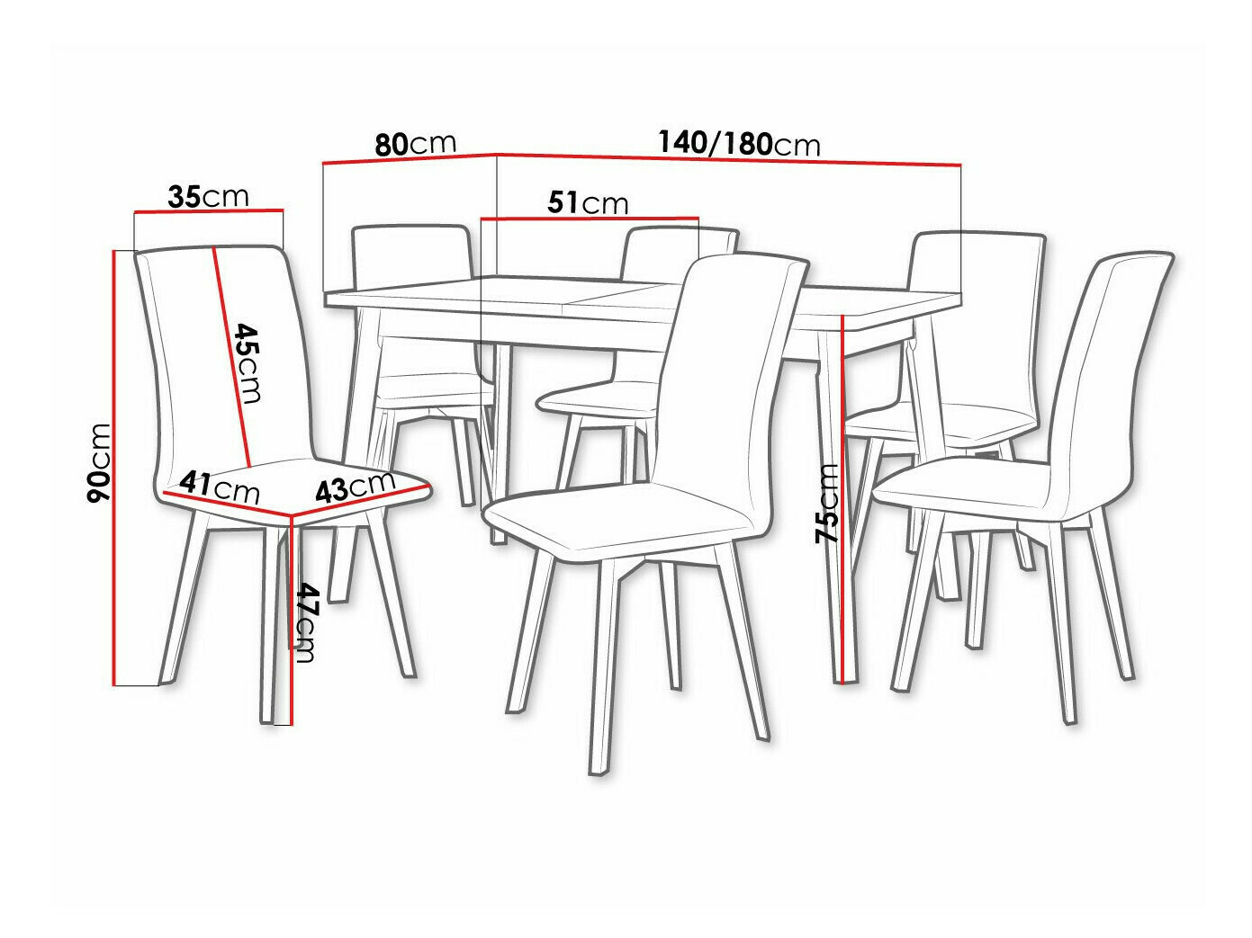 Spisestuesæt Victorville 326 (Soro 28)