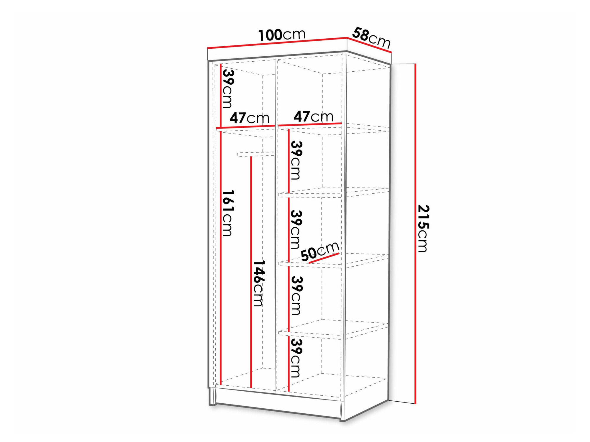 Garderobeskab Closico 195 (Lightræ + Gylden)