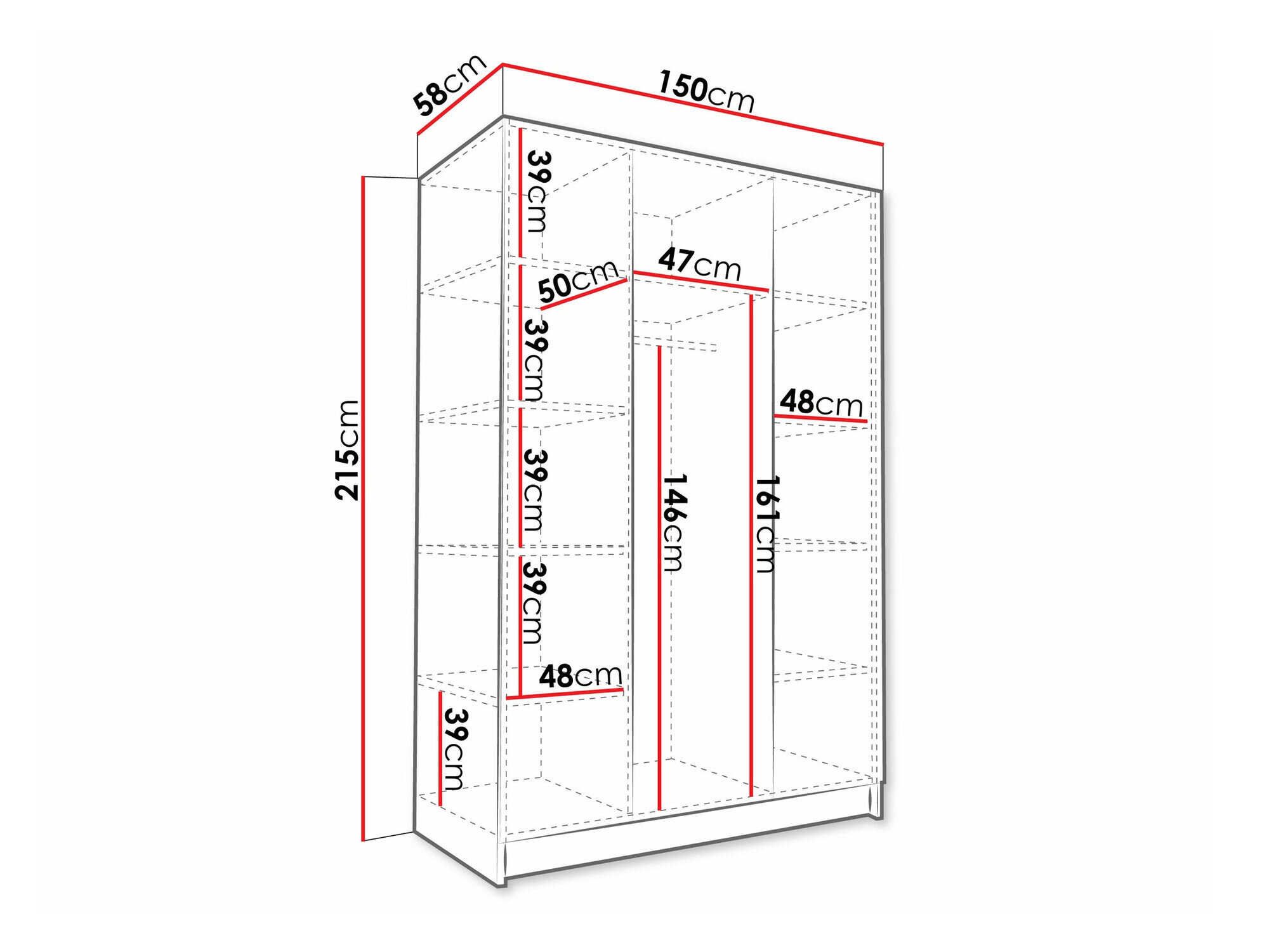 Garderobeskab Closico 197 (Lyst træ + Gylden)