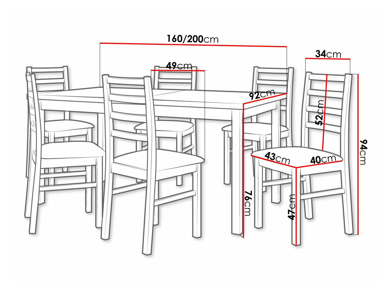 Spisestuesæt Victorville 307 (Sonoma eg)