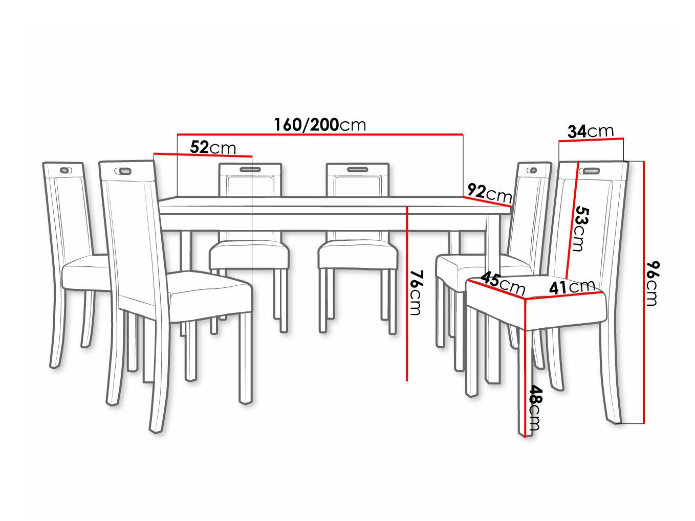 Spisestuesæt Victorville 308 (Sonoma eg)