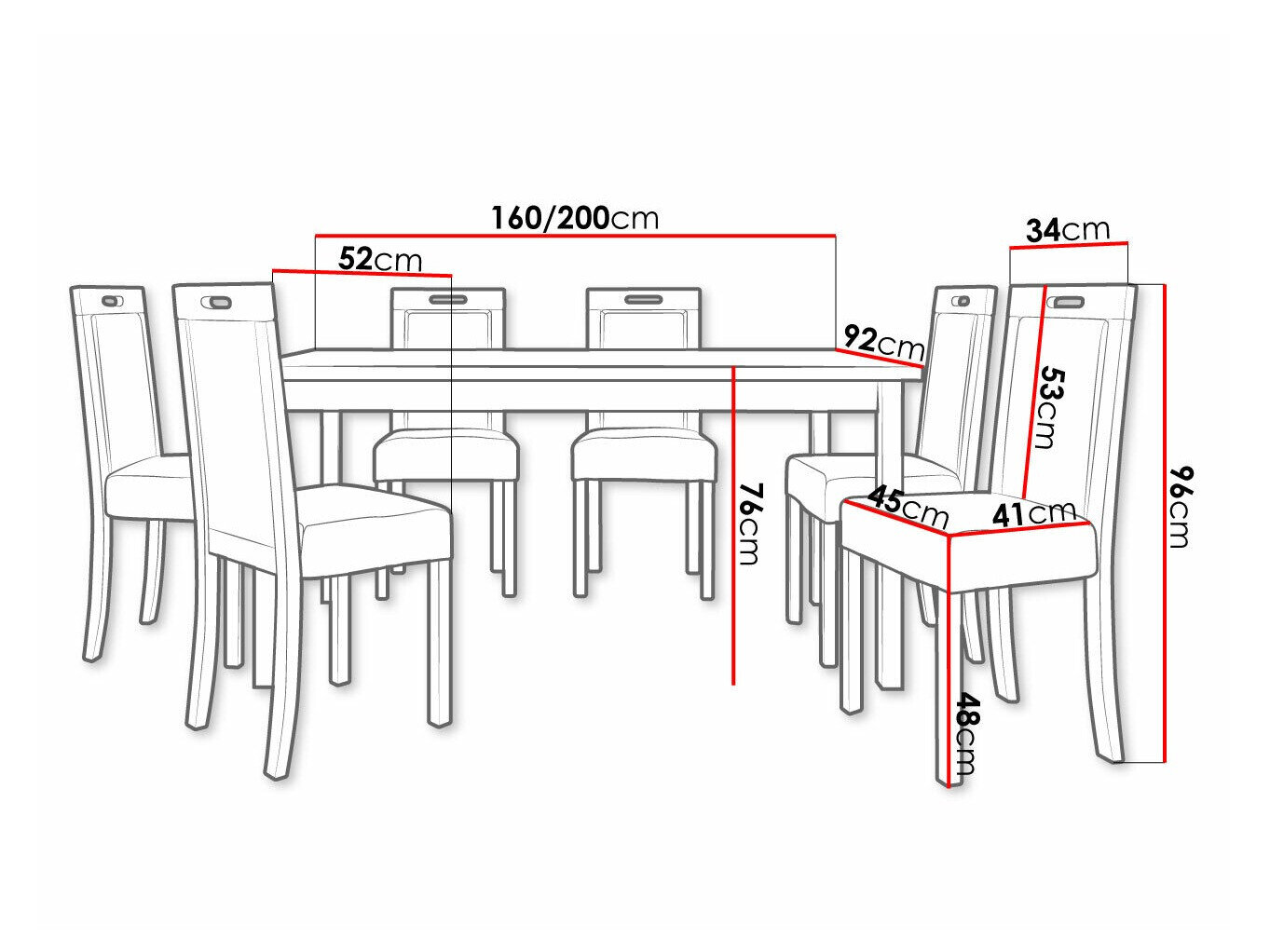 Spisestuesæt Victorville 308 (Sonoma eg)