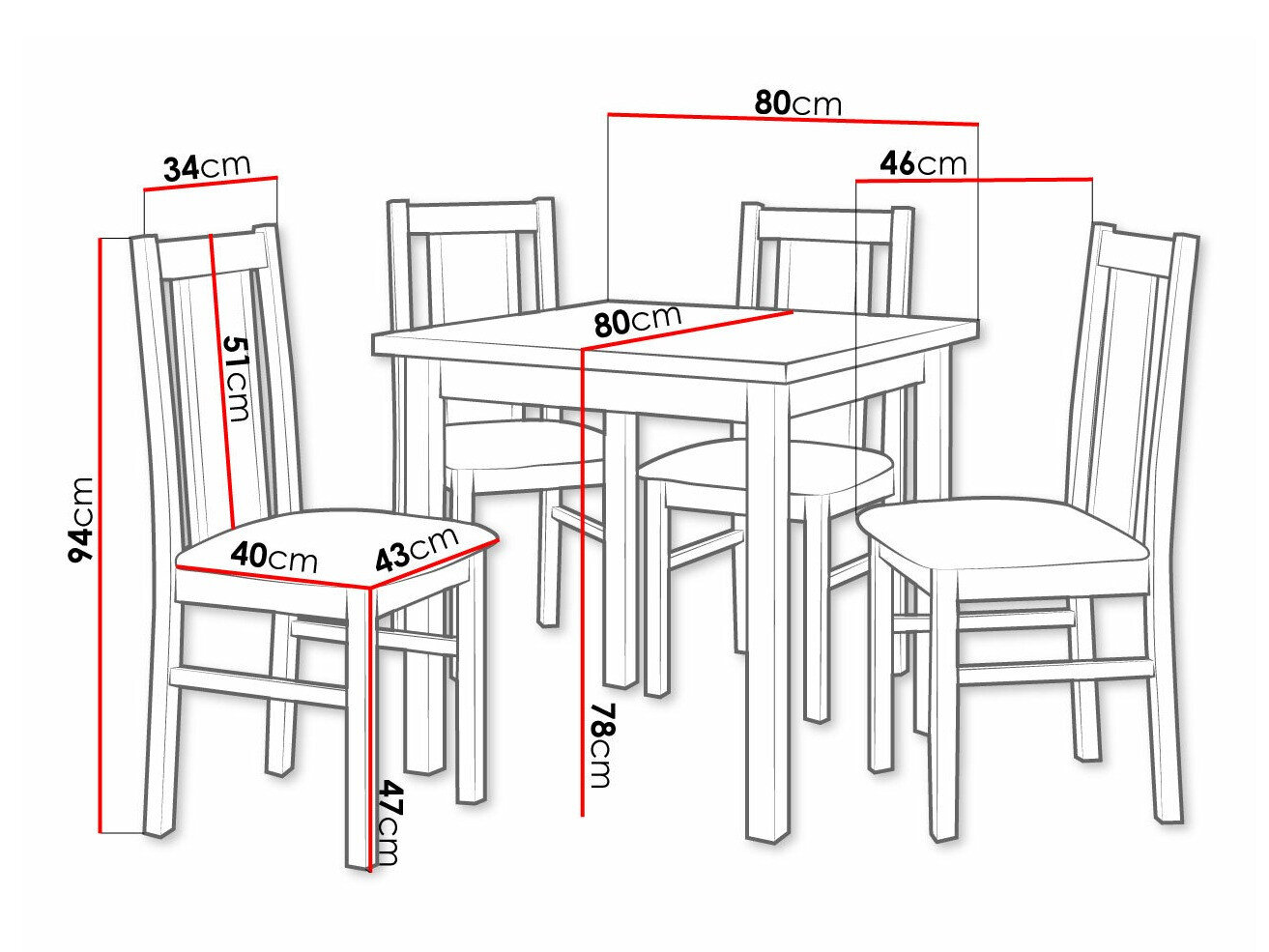 Spisestuesæt Victorville 310 (Hvid)