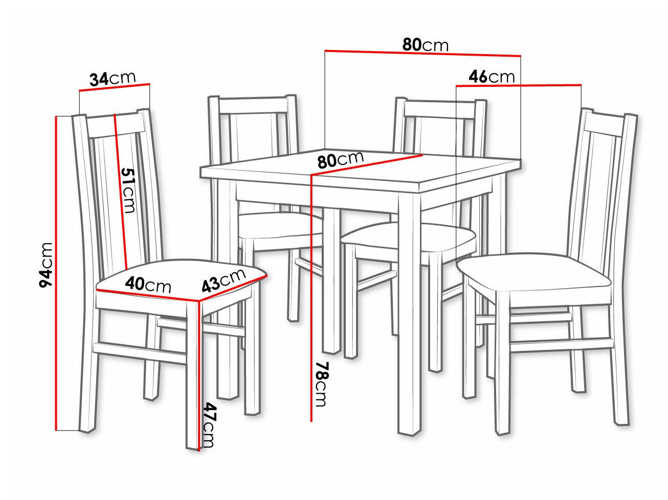 Spisestuesæt Victorville 310 (Nød)