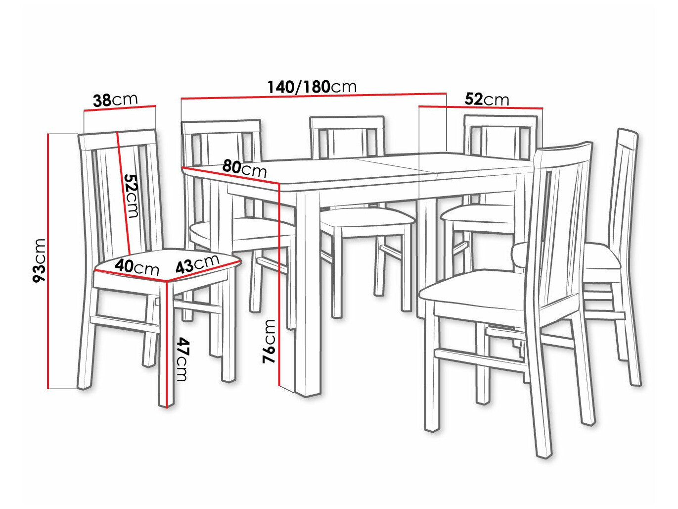 Spisestuesæt Victorville 311 (Ahorn)