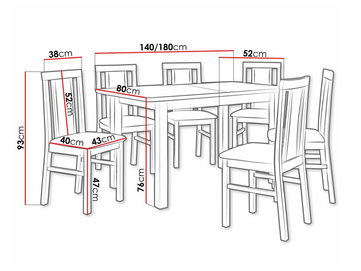 Spisestuesæt Victorville 311 (Ahorn)
