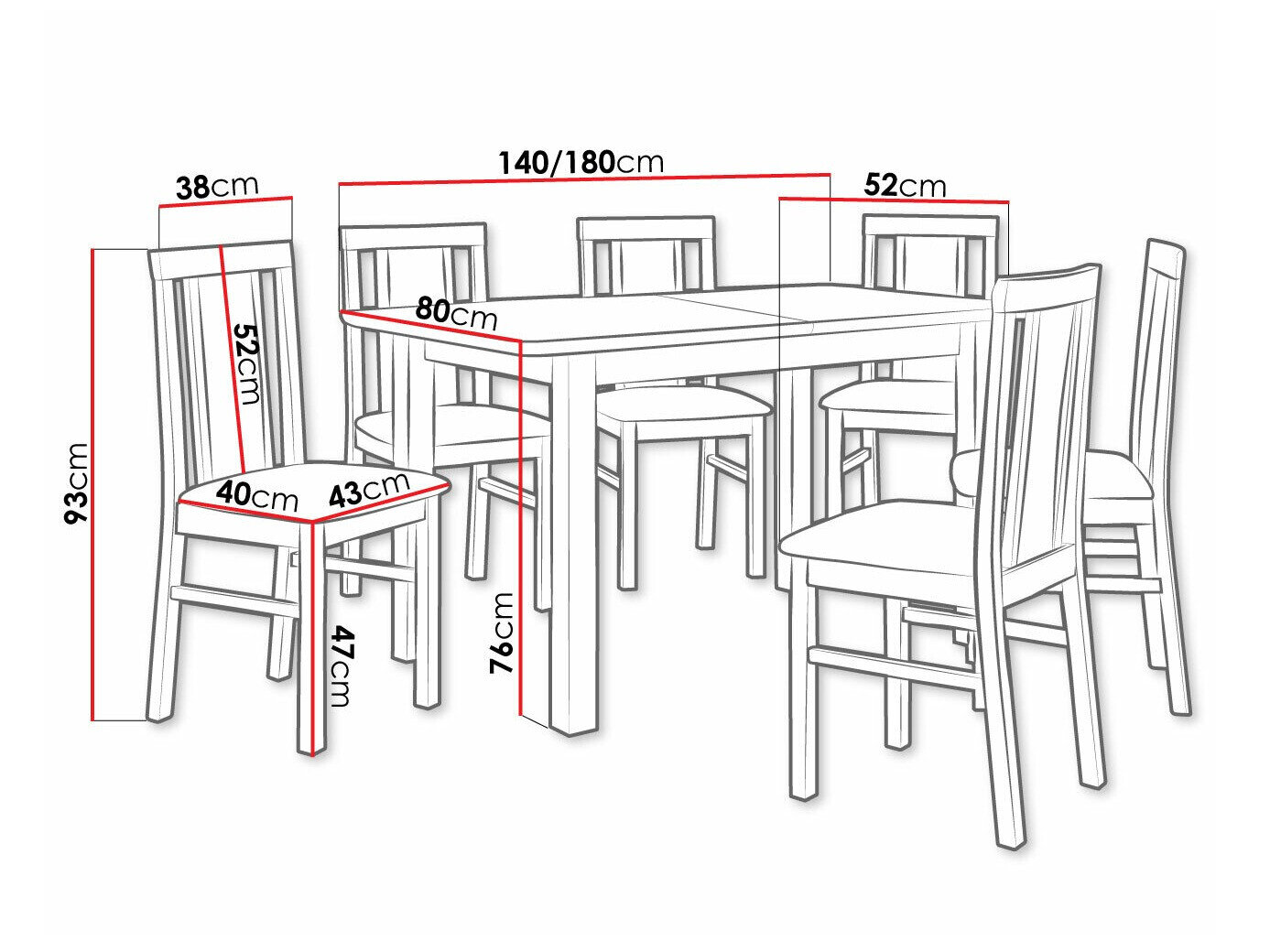 Spisestuesæt Victorville 311 (Ahorn)