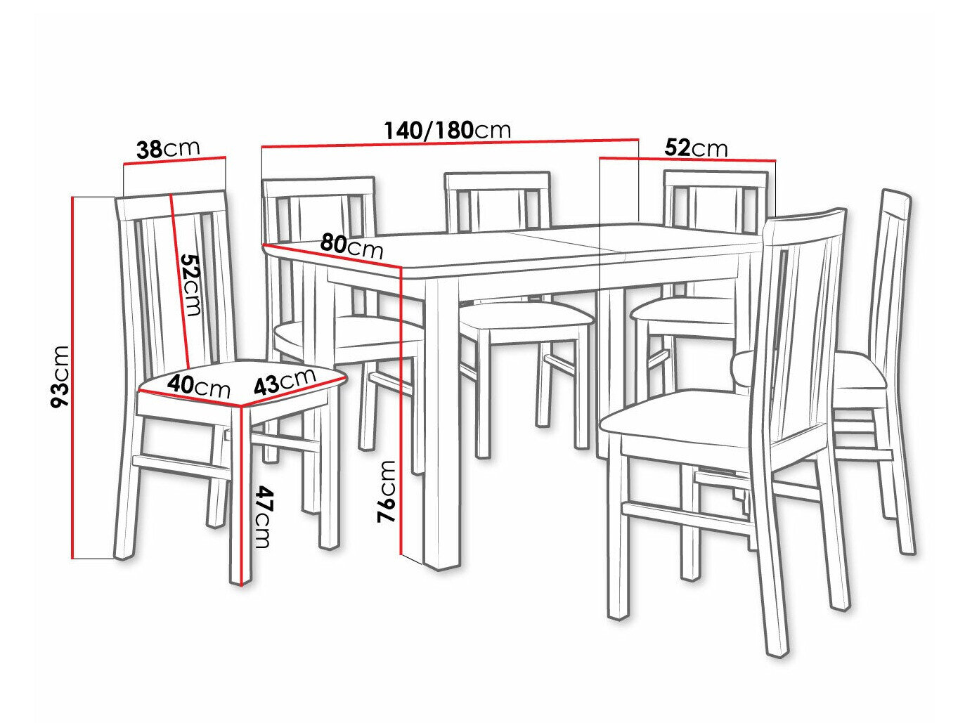 Spisestuesæt Victorville 311 (Ahorn)