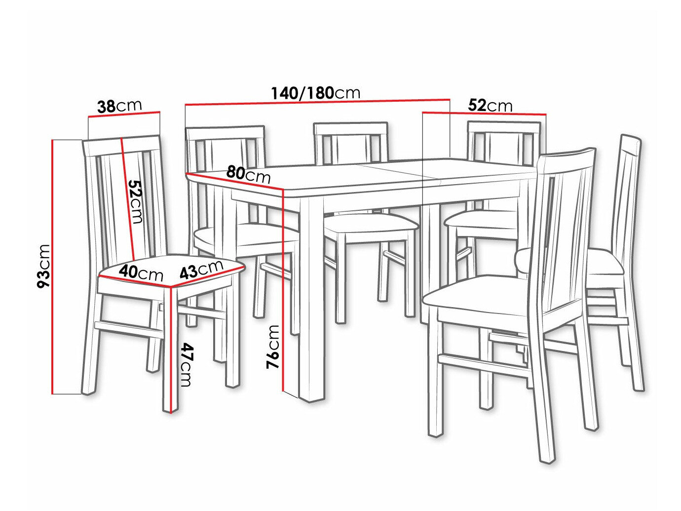 Spisestuesæt Victorville 311 (Nød)