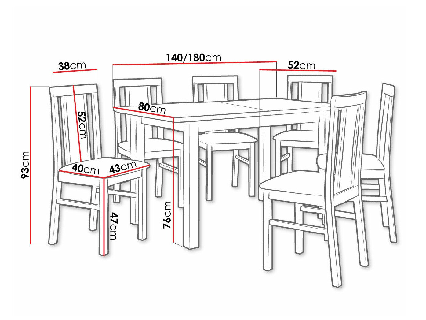 Spisestuesæt Victorville 311 (Nød)