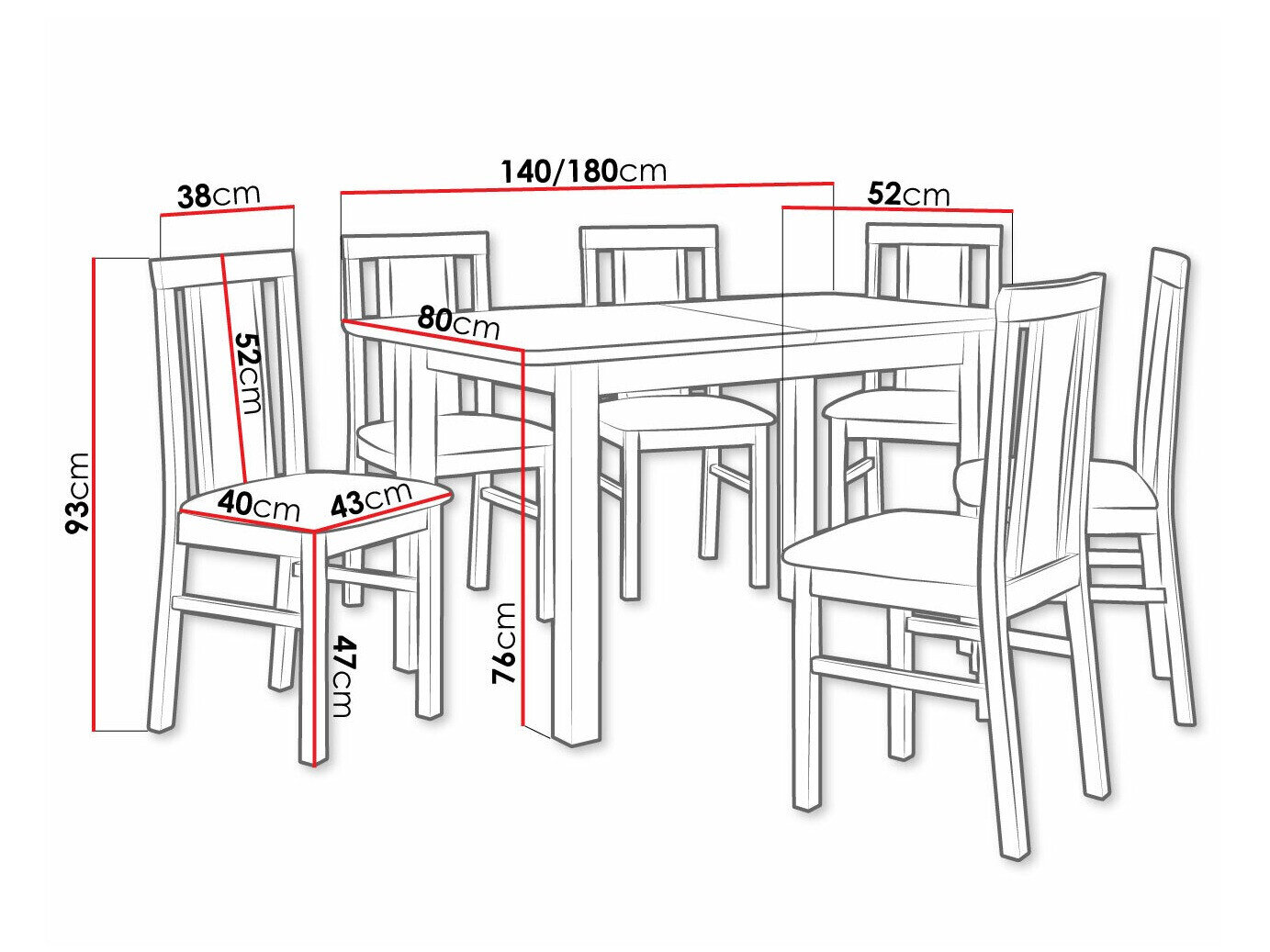 Spisestuesæt Victorville 311 (Nød)