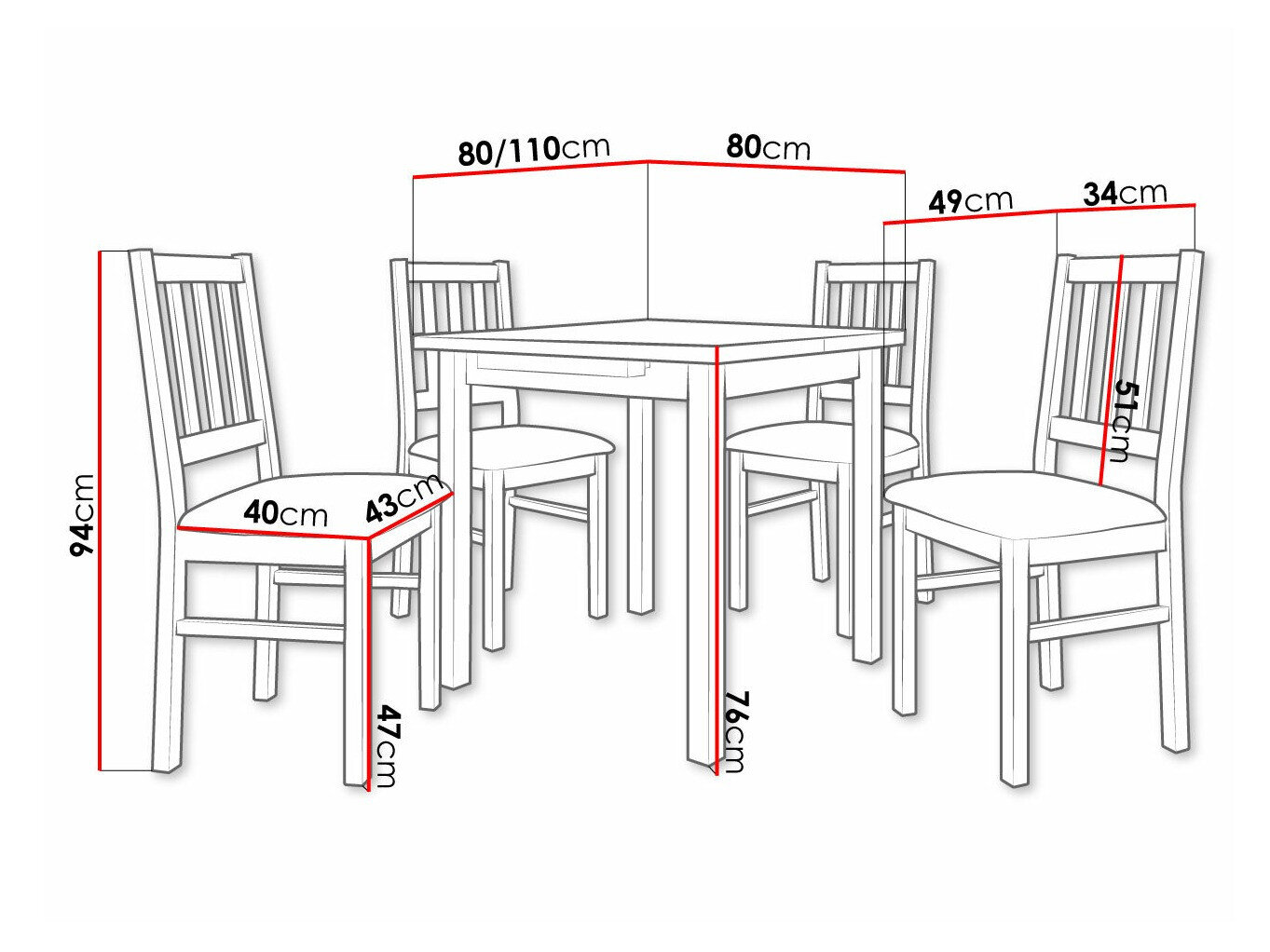 Spisestuesæt Victorville 314 (Nød)