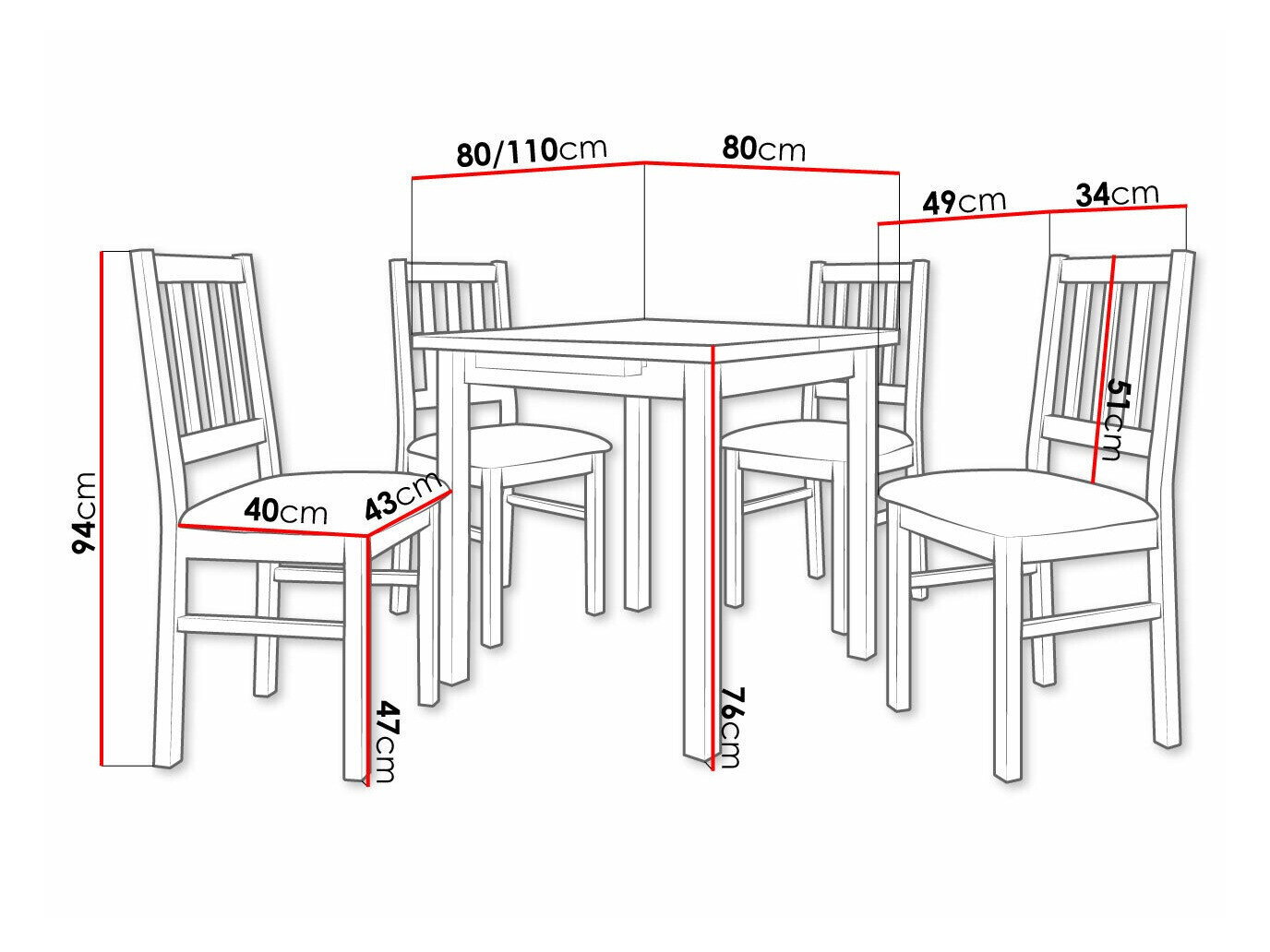 Spisestuesæt Victorville 314 (Sonoma eg)