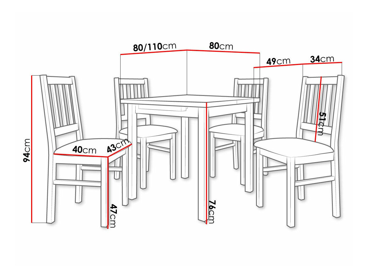 Spisestuesæt Victorville 314 (Sonoma eg)