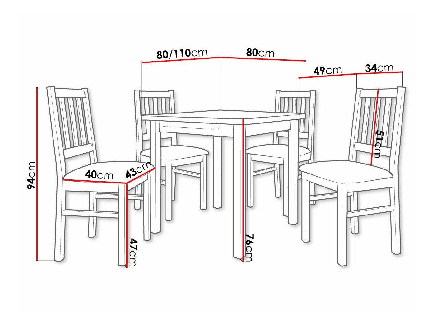 Spisestuesæt Victorville 314 (Sonoma eg)