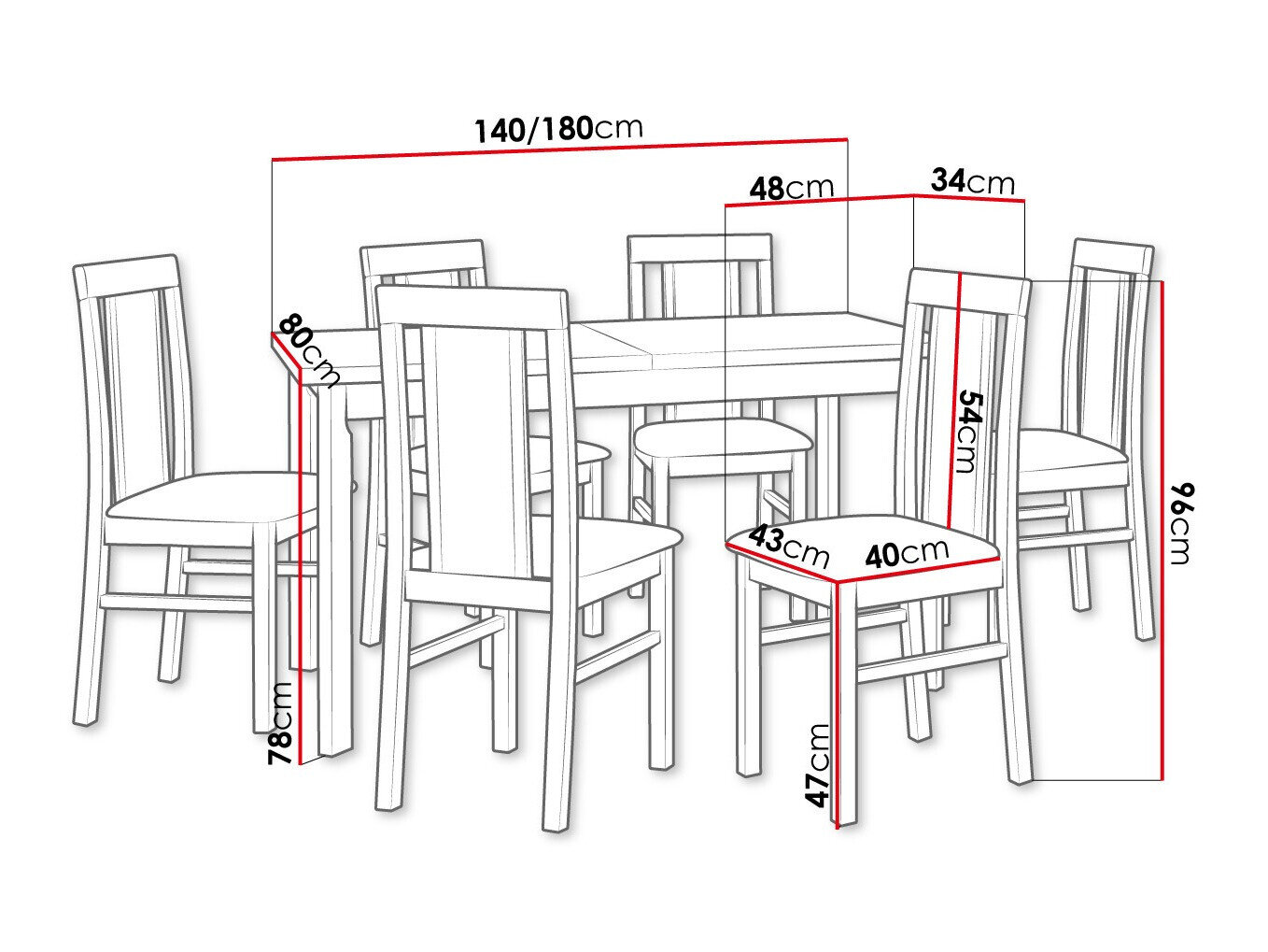 Spisestuesæt Victorville 315 (Ahorn)