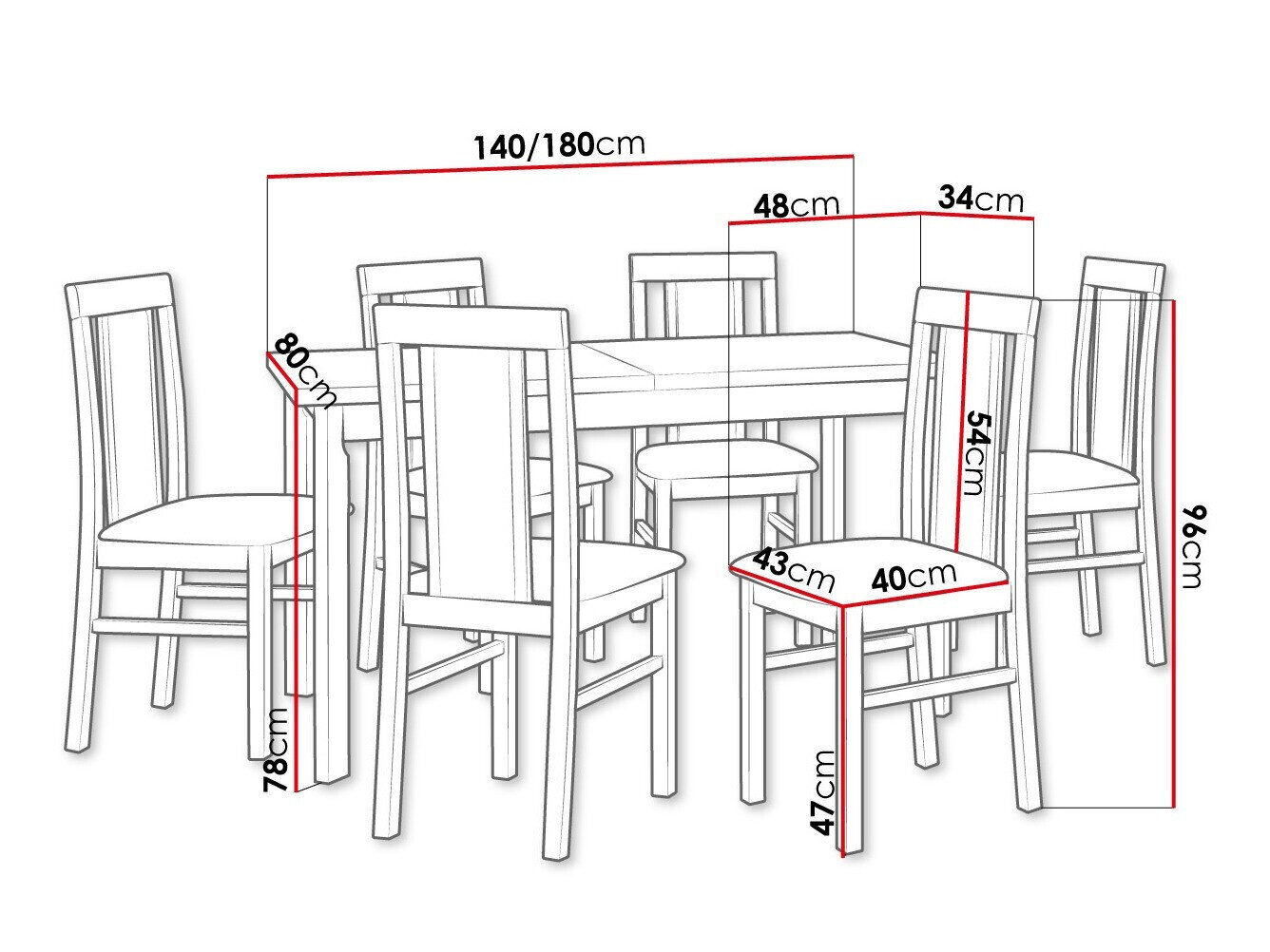 Spisestuesæt Victorville 315 (Hvid)