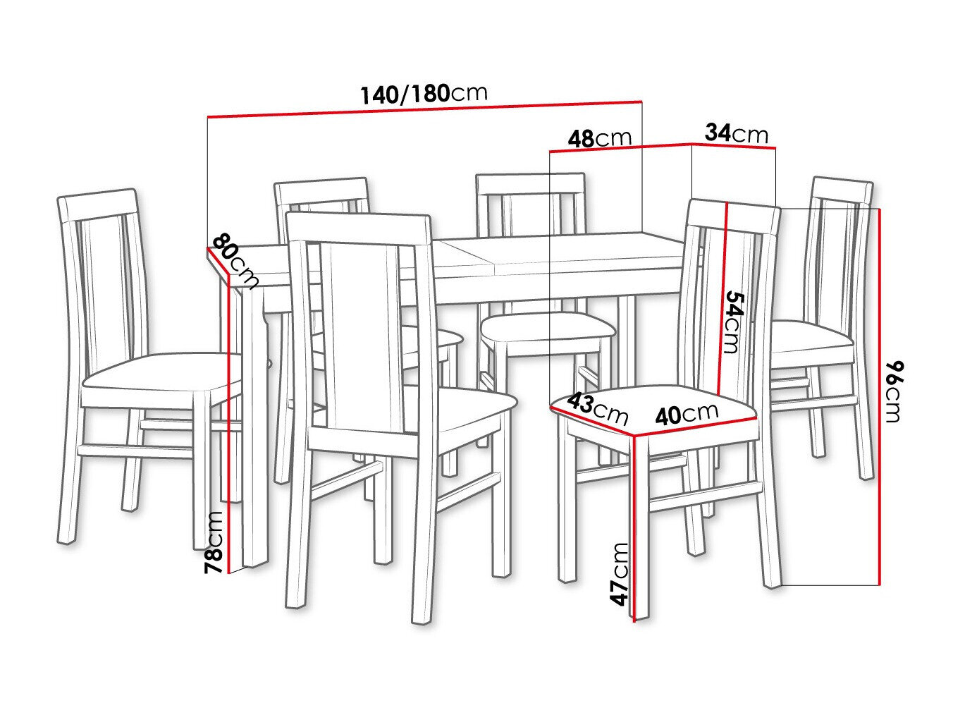 Spisestuesæt Victorville 315 (Hvid)