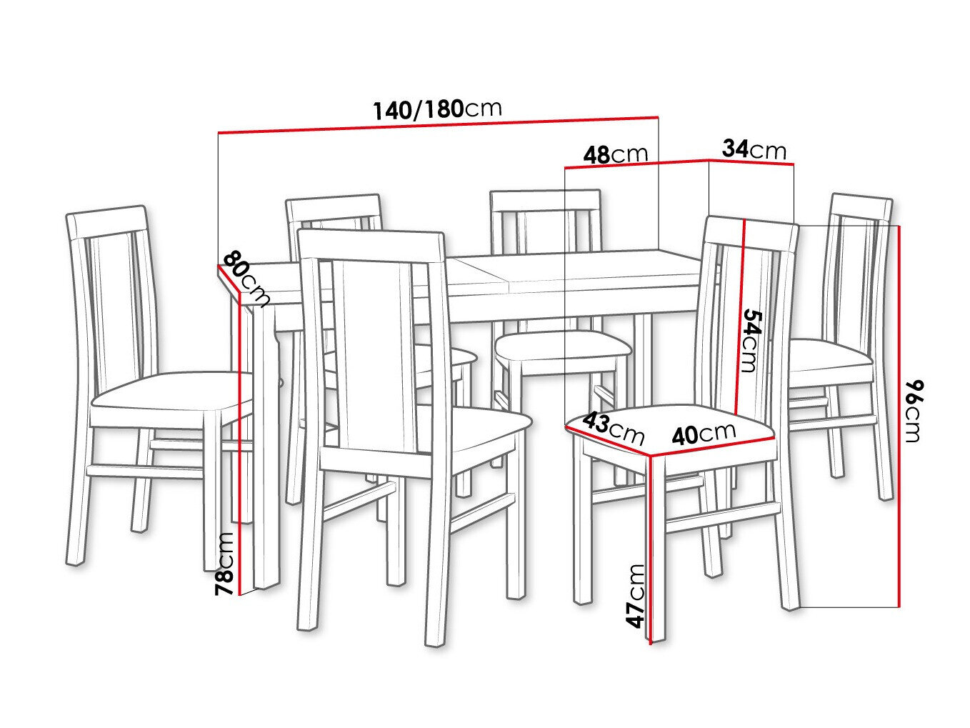 Spisestuesæt Victorville 315 (Hvid)