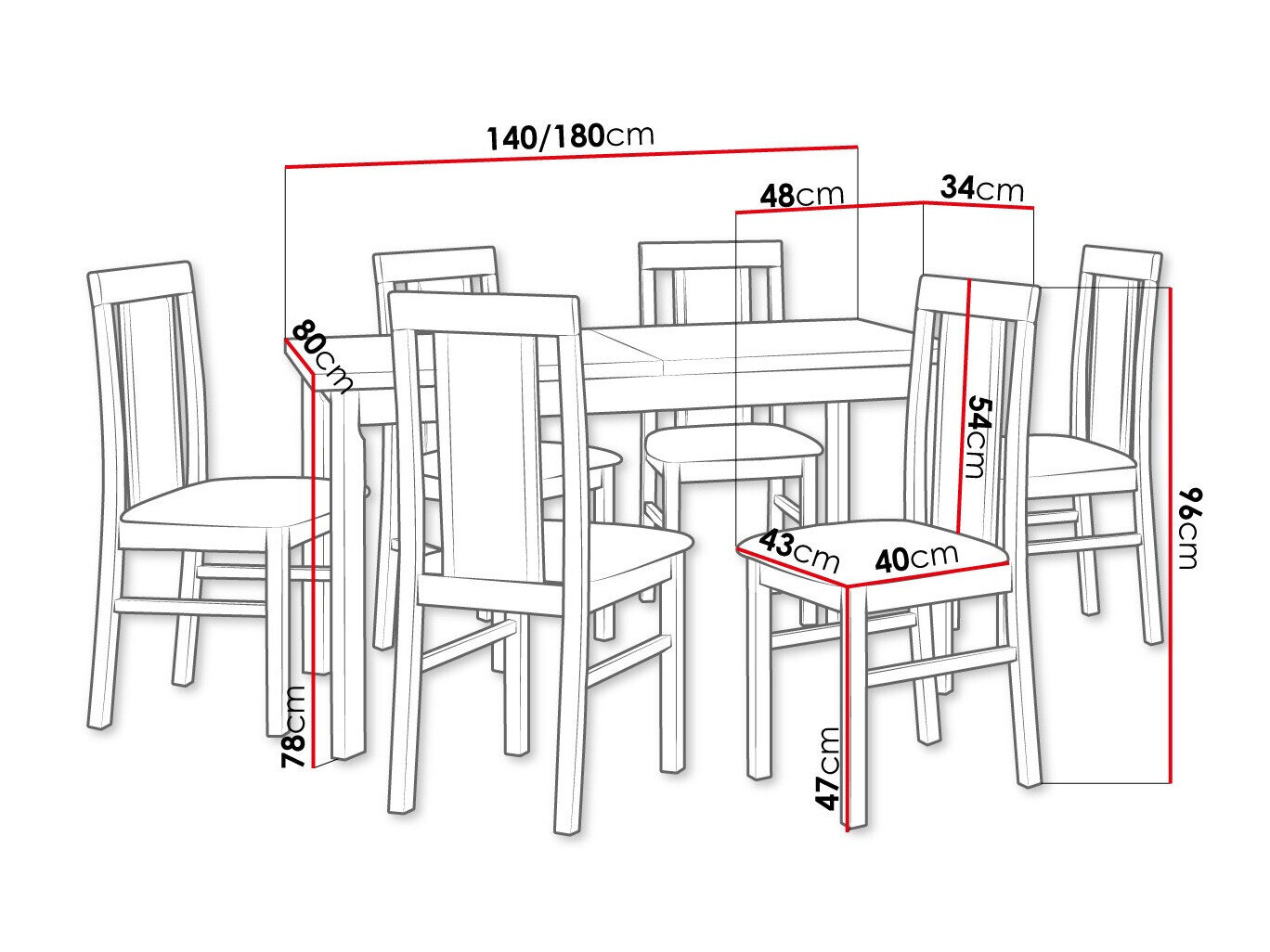 Spisestuesæt Victorville 315 (Hvid)
