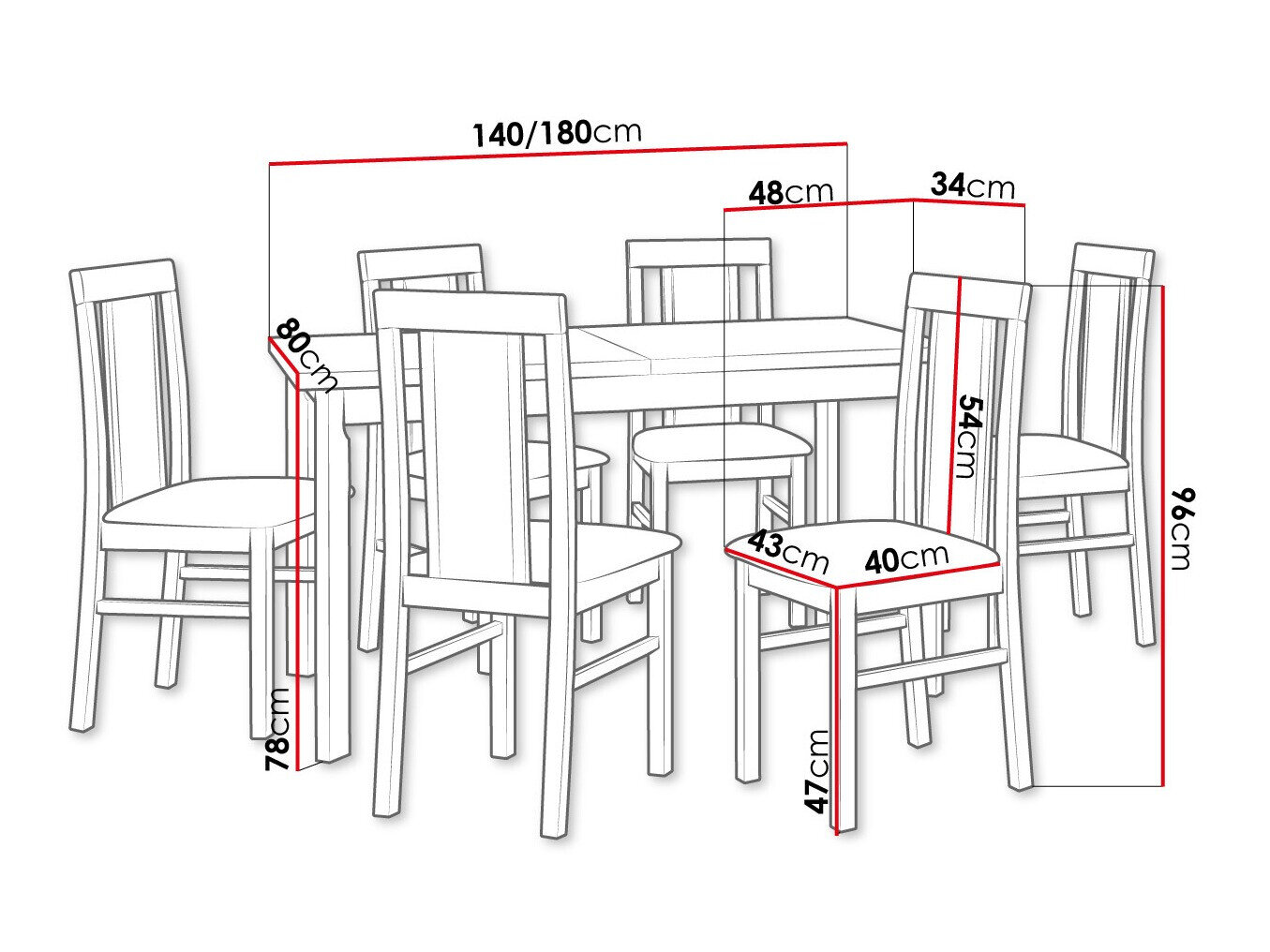 Spisestuesæt Victorville 315 (Nød)