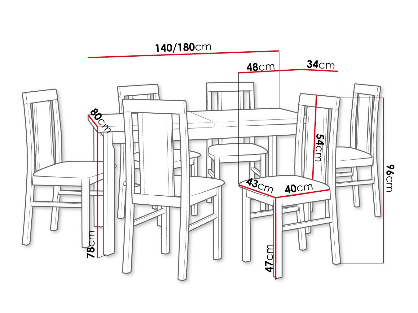 Spisestuesæt Victorville 315 (Nød)