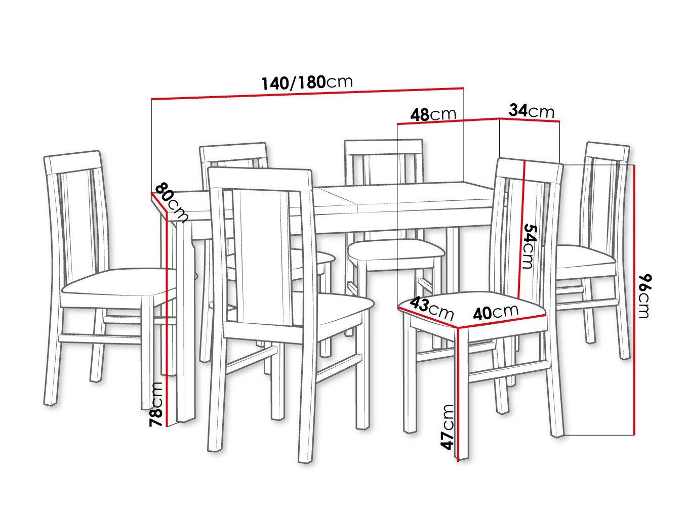 Spisestuesæt Victorville 315 (Sonoma eg)