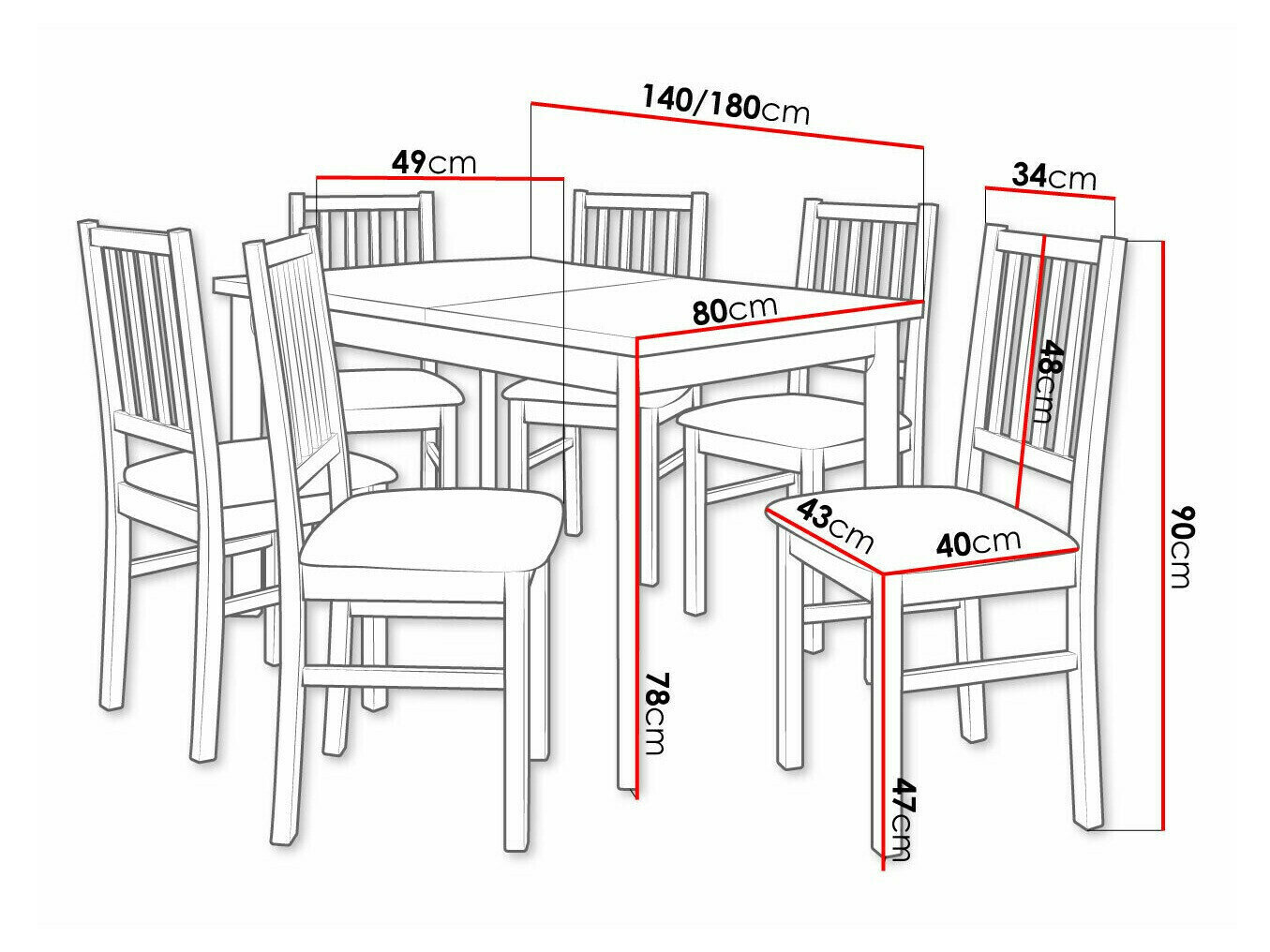 Spisestuesæt Victorville 320 (Hvid)