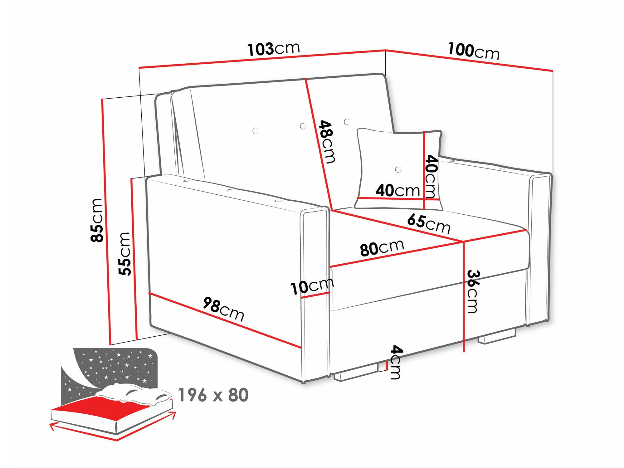 Lænestol Columbus 236 (Coral 15)