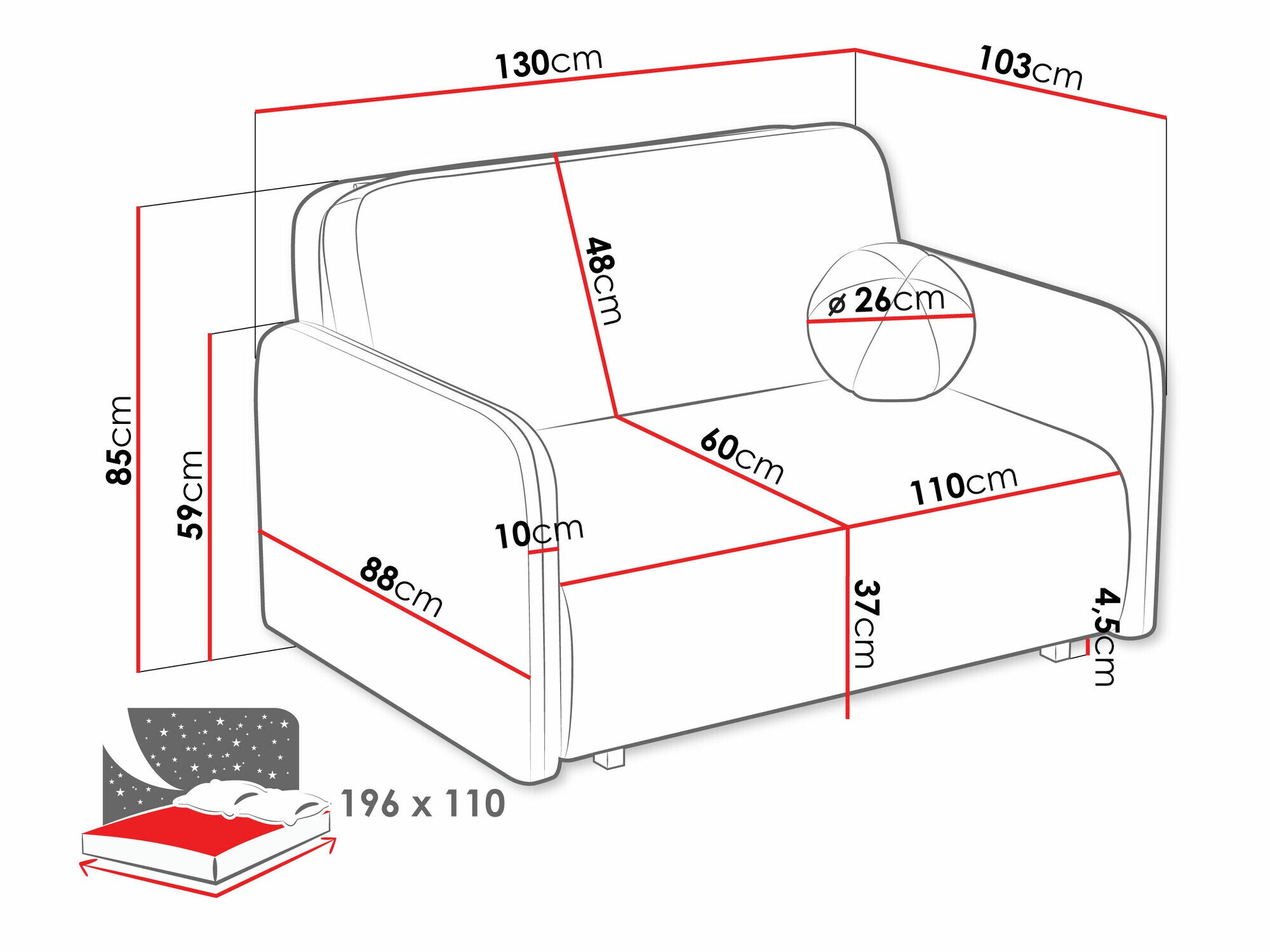Sovesofa Columbus 239 (Velo 621)