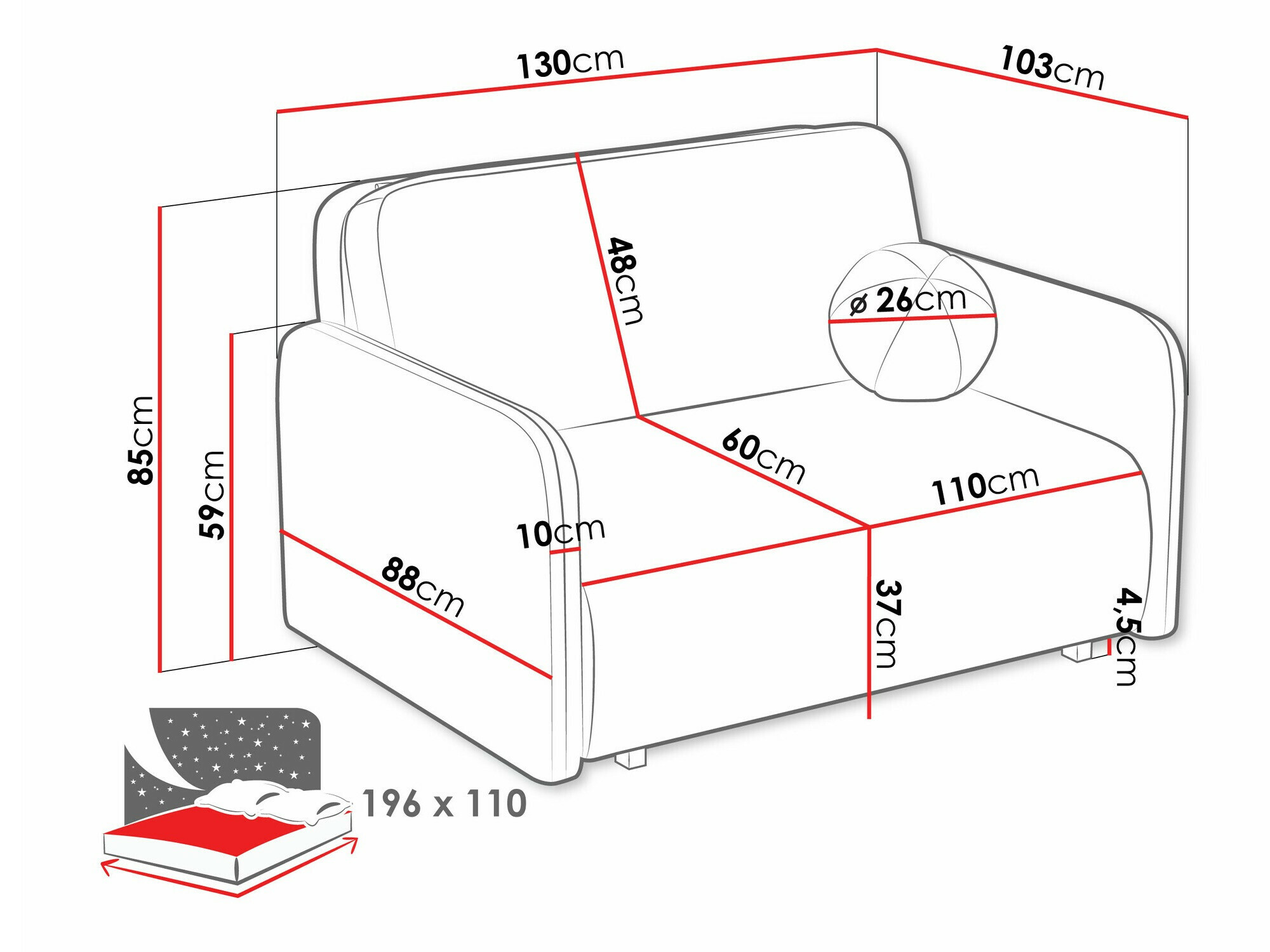 Sovesofa Poetal II (Velo 626)