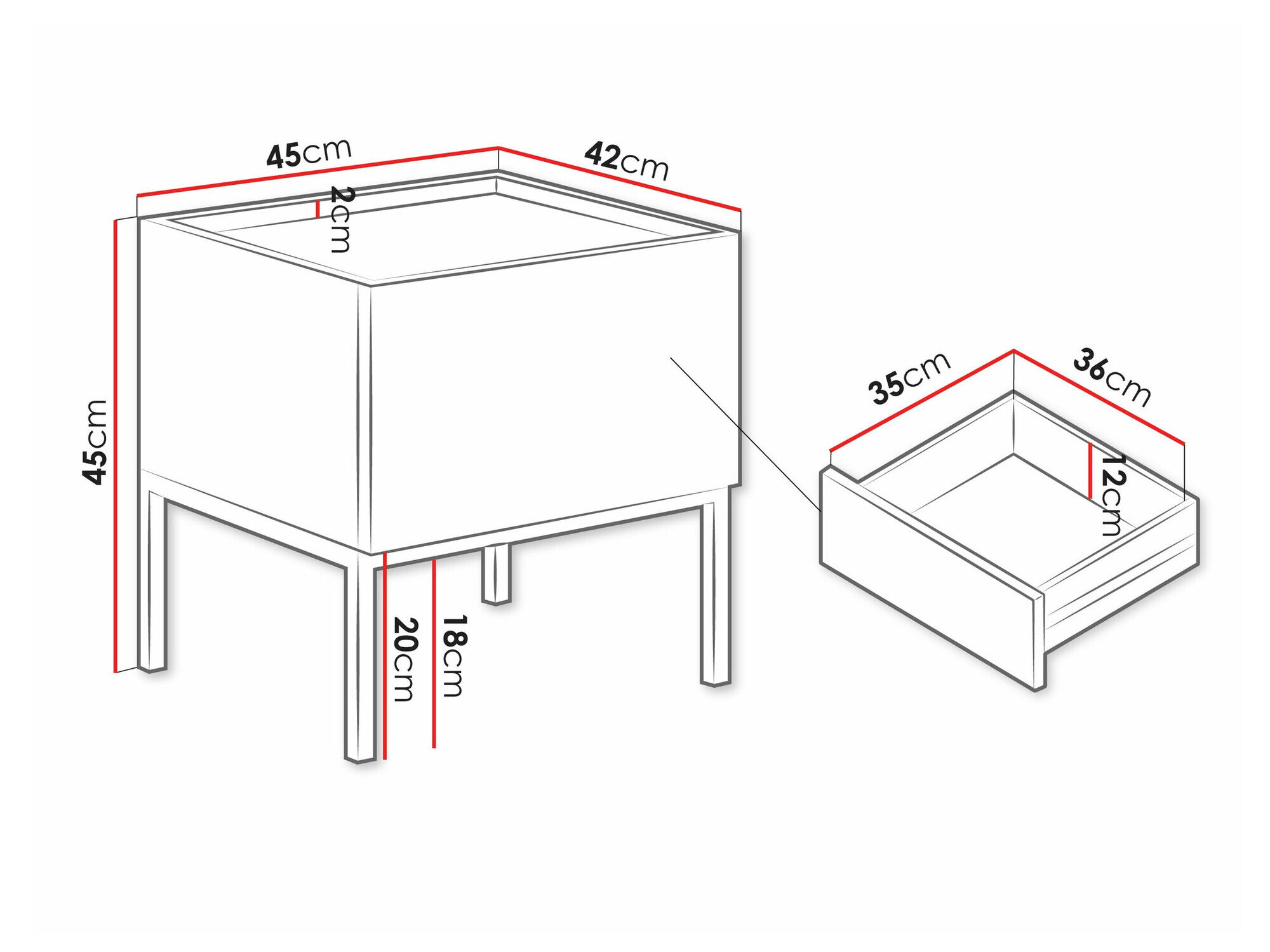 Sengebord Lunole 106 (Artisan eg + Sort)