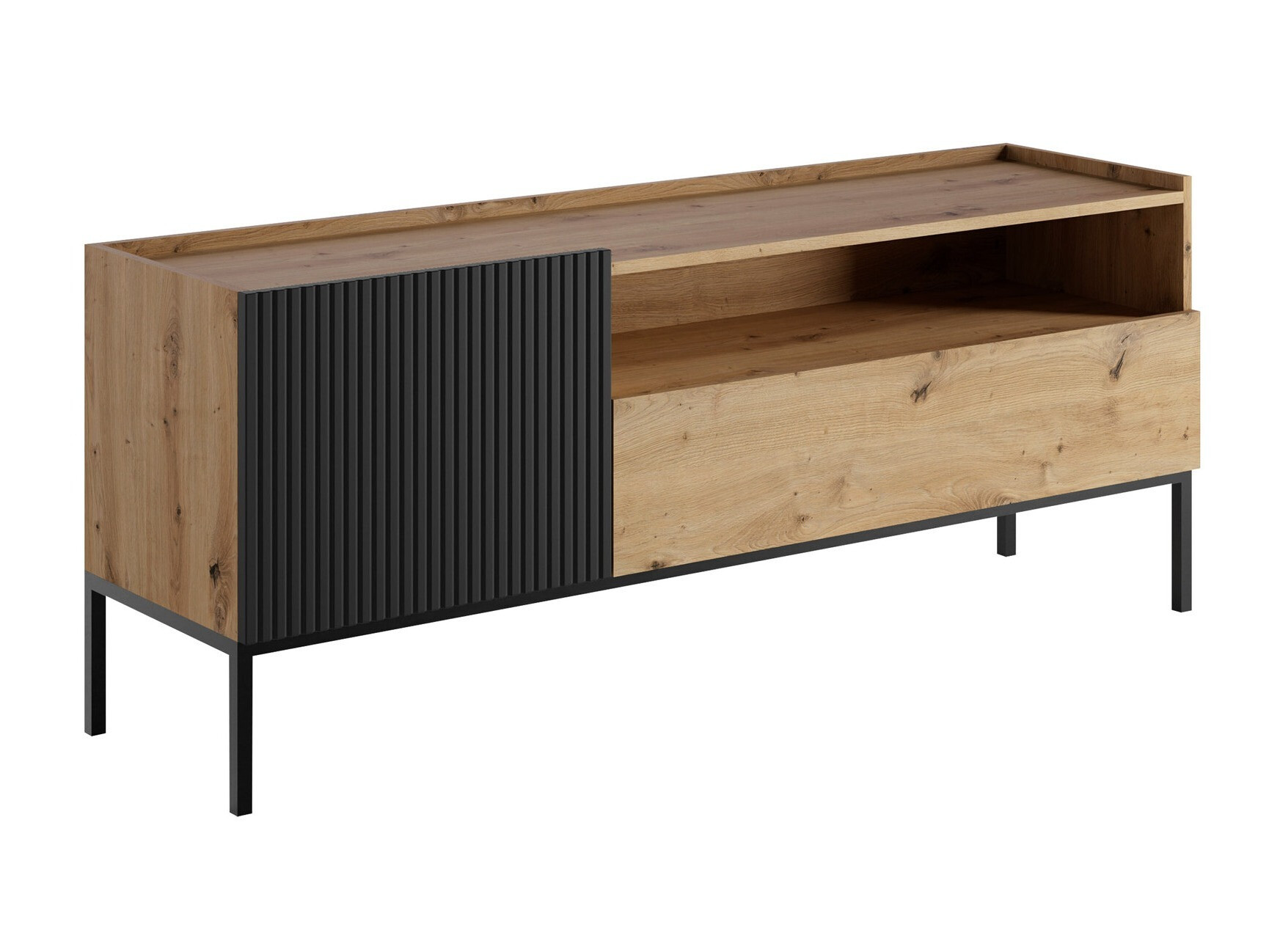 TV-bord Lunole 108 (Artisan eg + Sort)