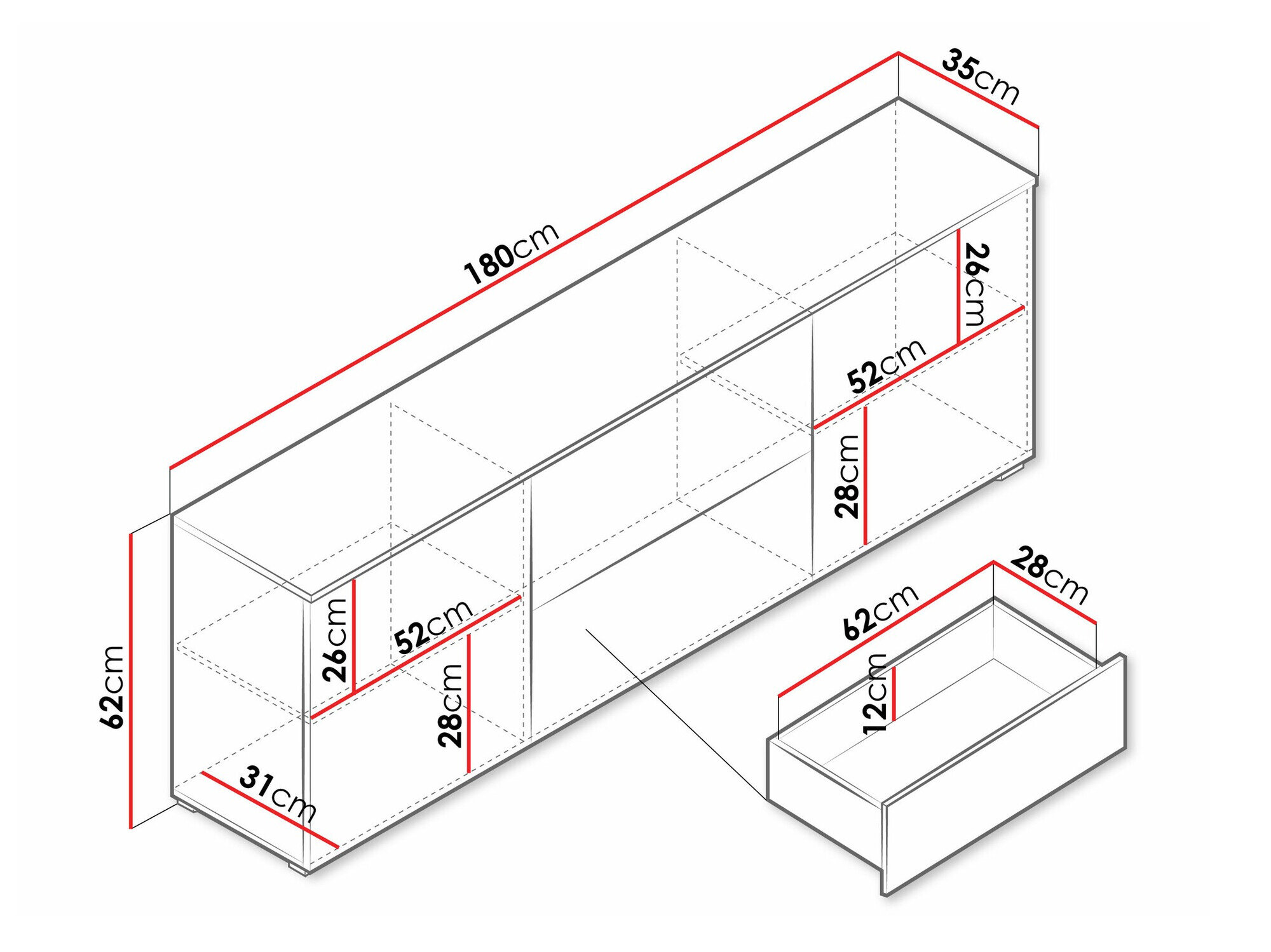 TV-bord Sarasota 190 (Wotan eg)