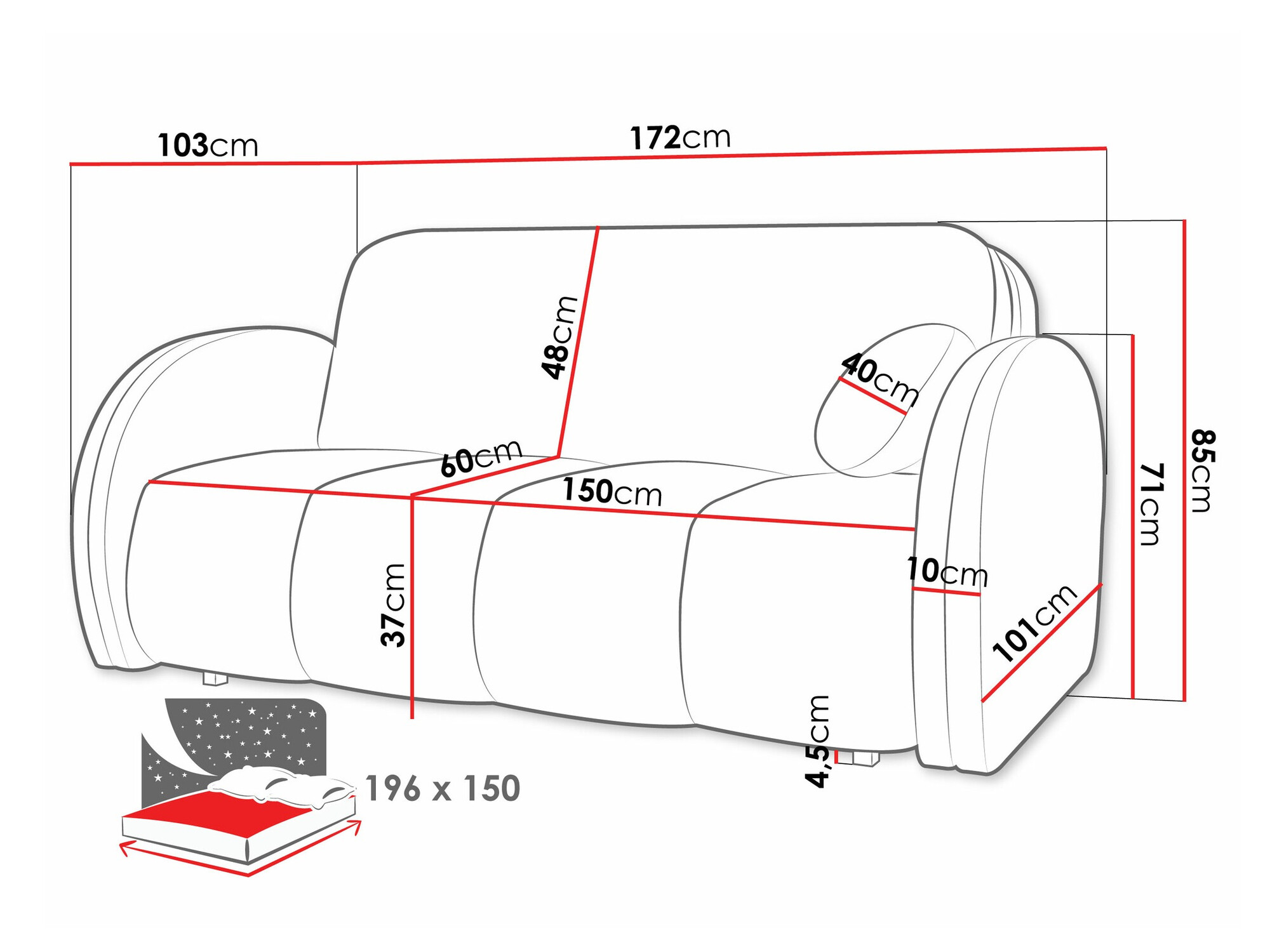 Sovesofa Citral IV (Velo 633)