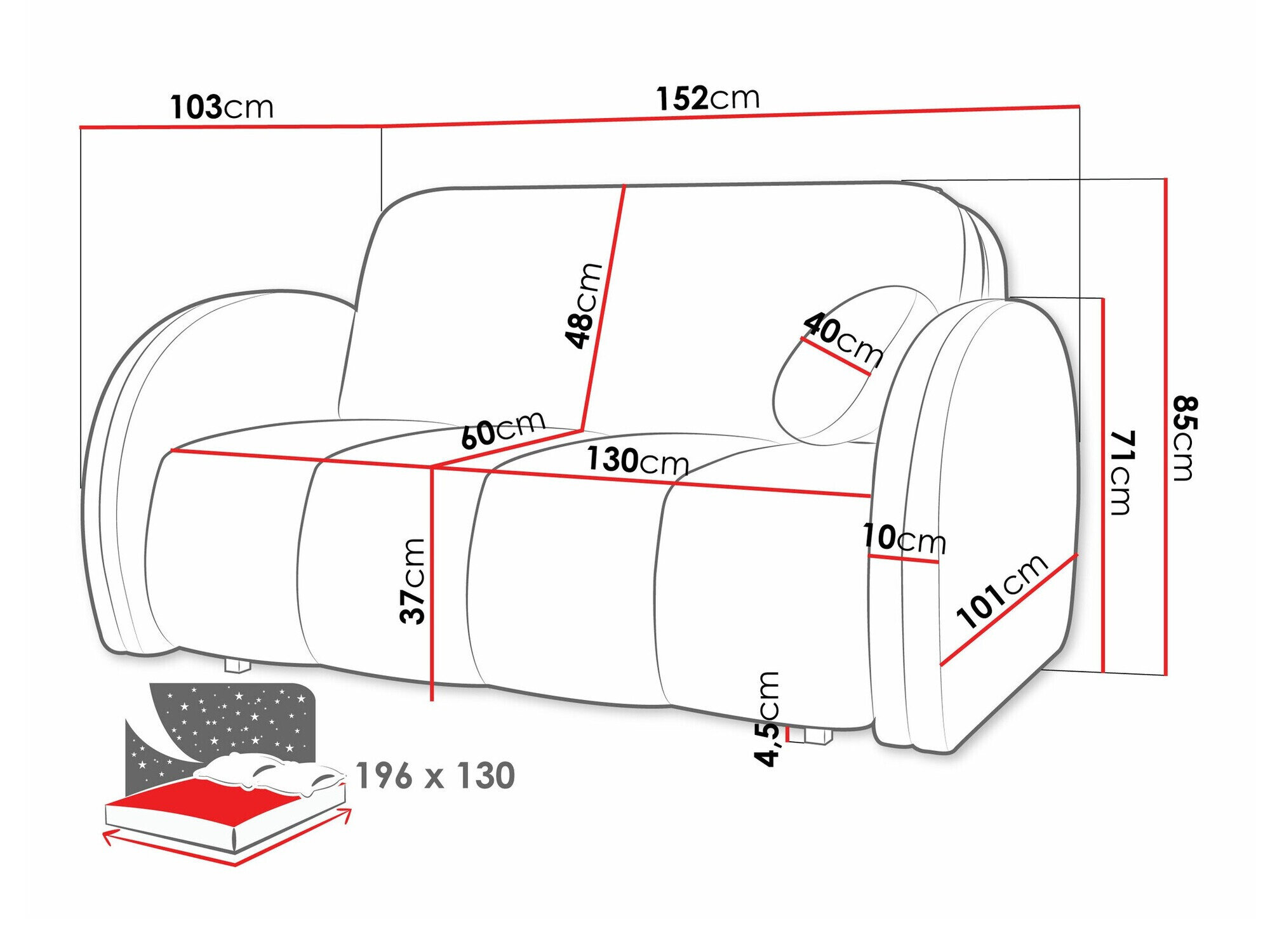Sovesofa Columbus 242 (Velo 623)