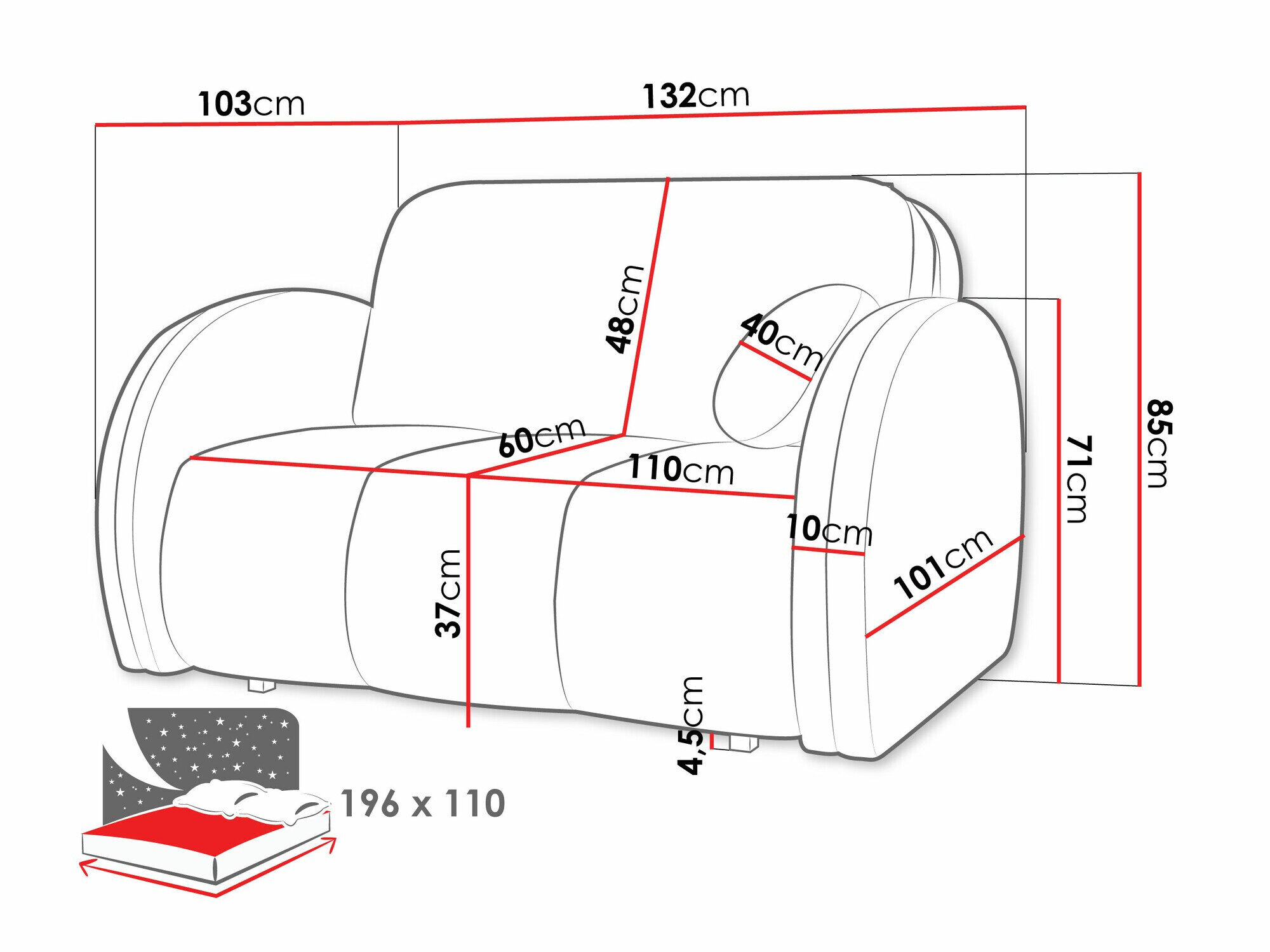 Sovesofa Columbus 243 (Velo 636)