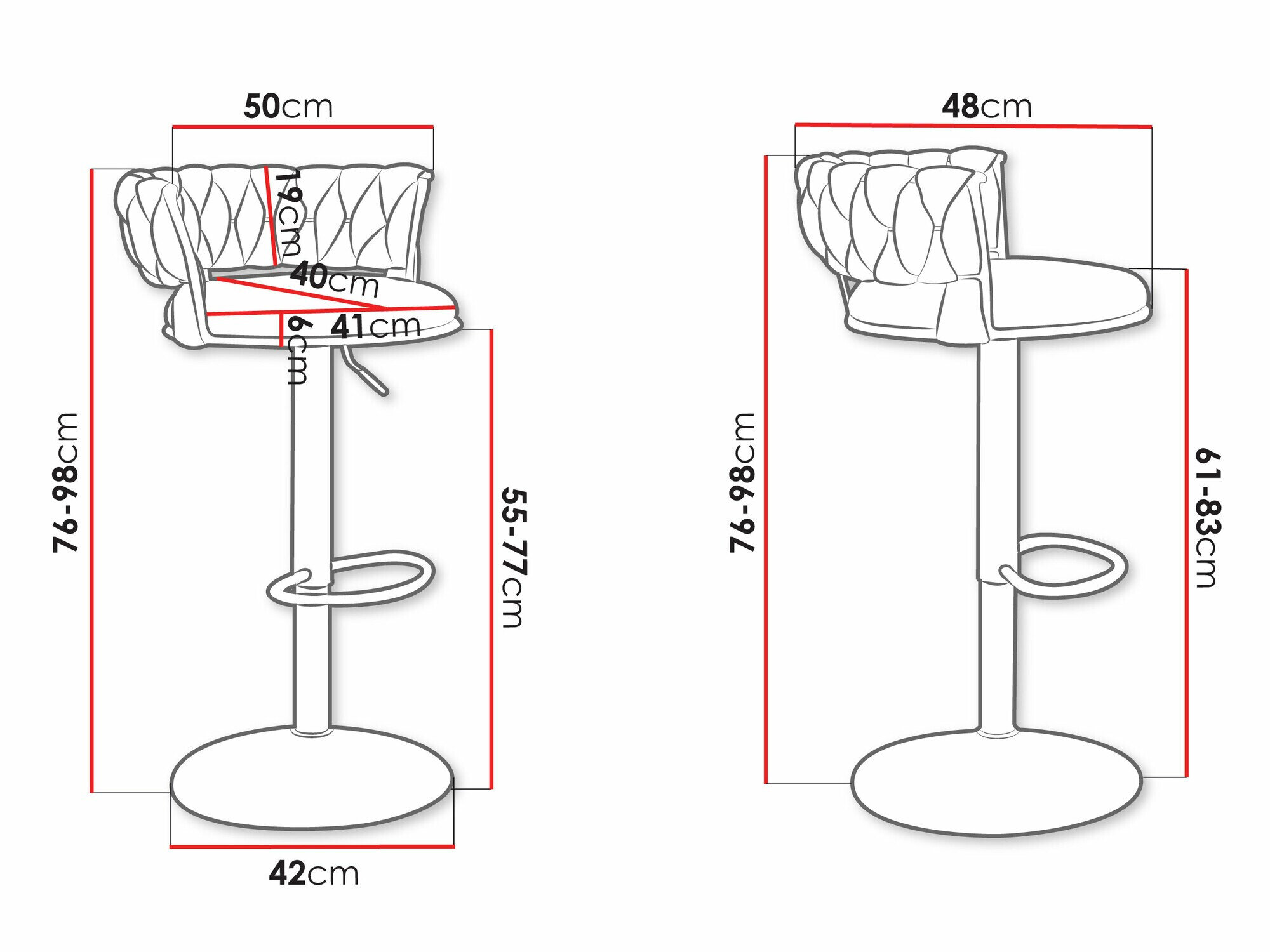 Barstol Comfivo 441 (Sølv + Sort)